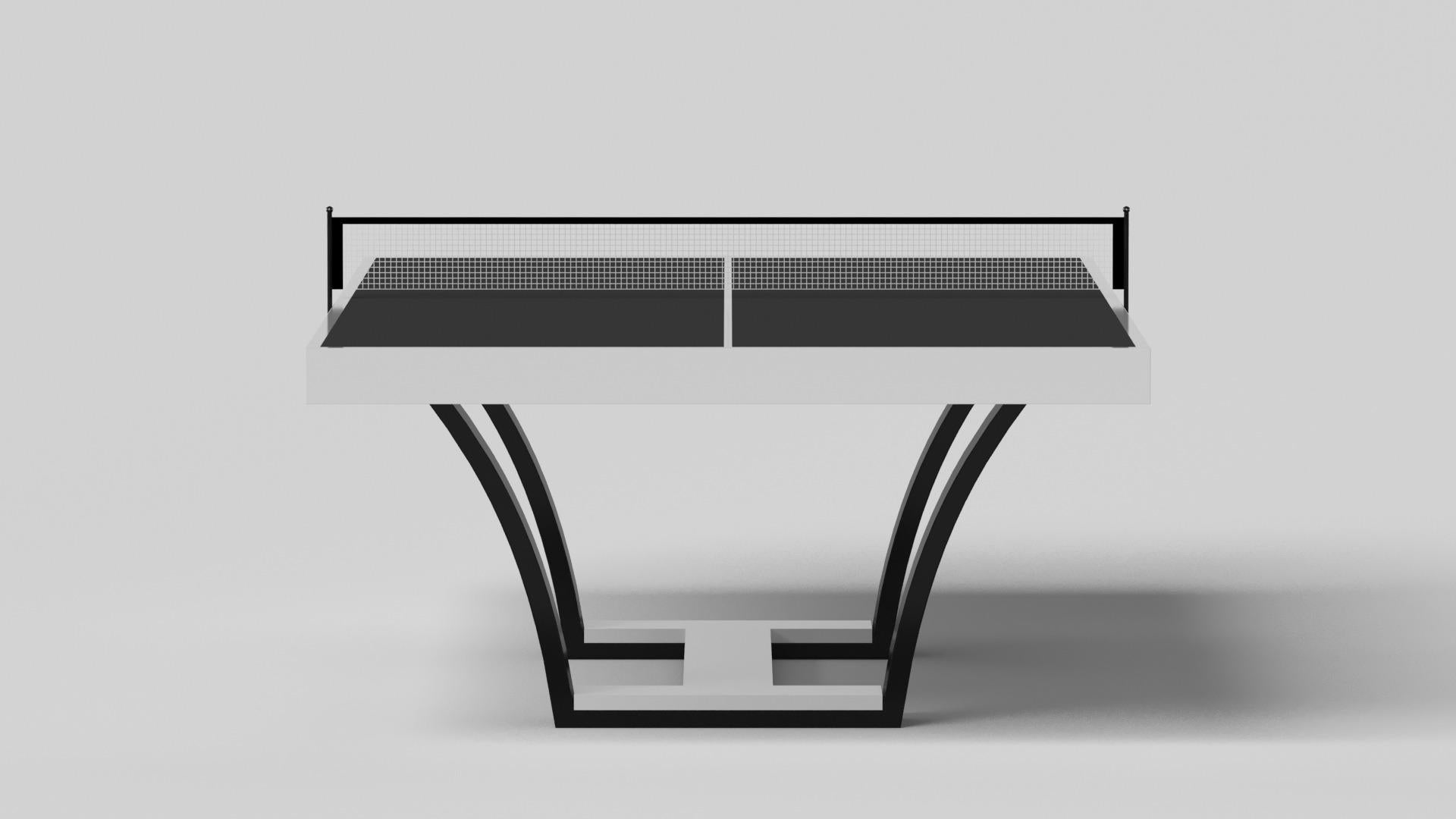 Modern Elevate Customs Elite Tennis Table /Solid Pantone White Color in 9' -Made in USA For Sale