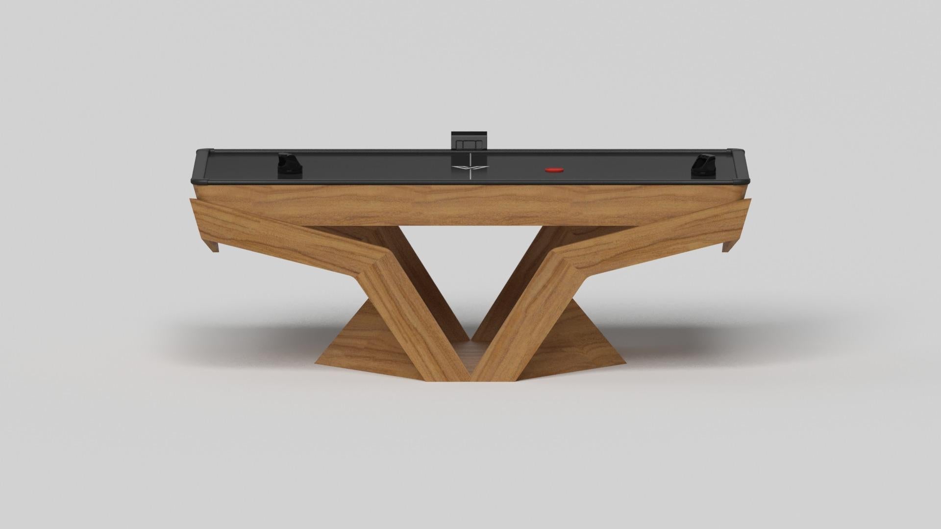 American Elevate Customs Enzo Air Hockey Tables / Solid Teak Wood in 7' - Made in USA For Sale