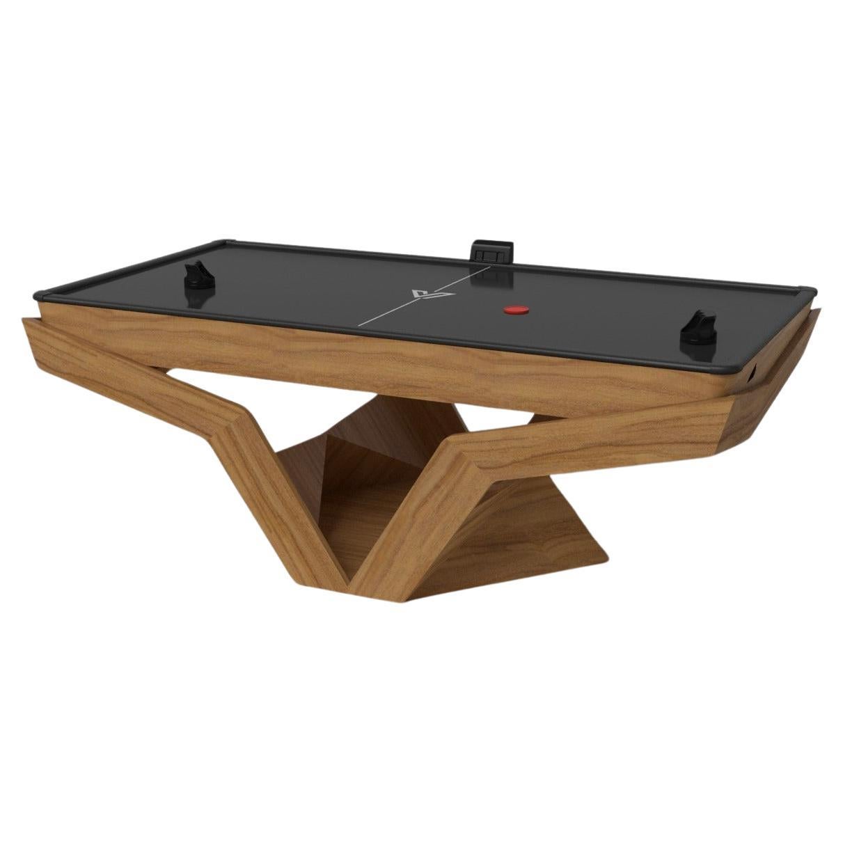 Elevate Customs Enzo Air Hockey Tables / Solid Teak Wood in 7' - Made in USA For Sale