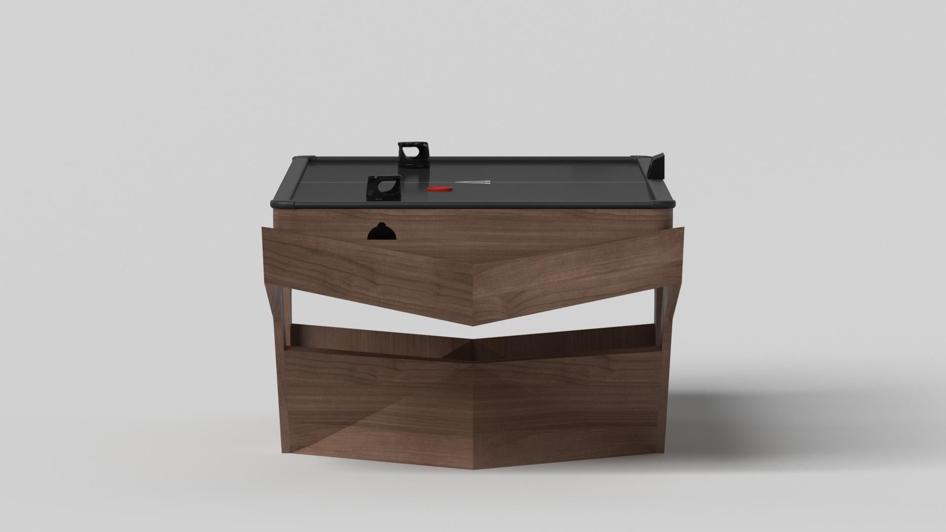 Modern Elevate Customs Enzo Air Hockey Tables / Solid Walnut Wood in 7' - Made in USA For Sale