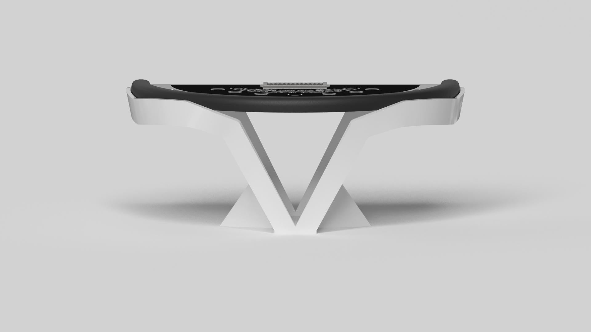 American Elevate Customs Enzo Black Jack Tables / Solid Pantone White Color in 7'4