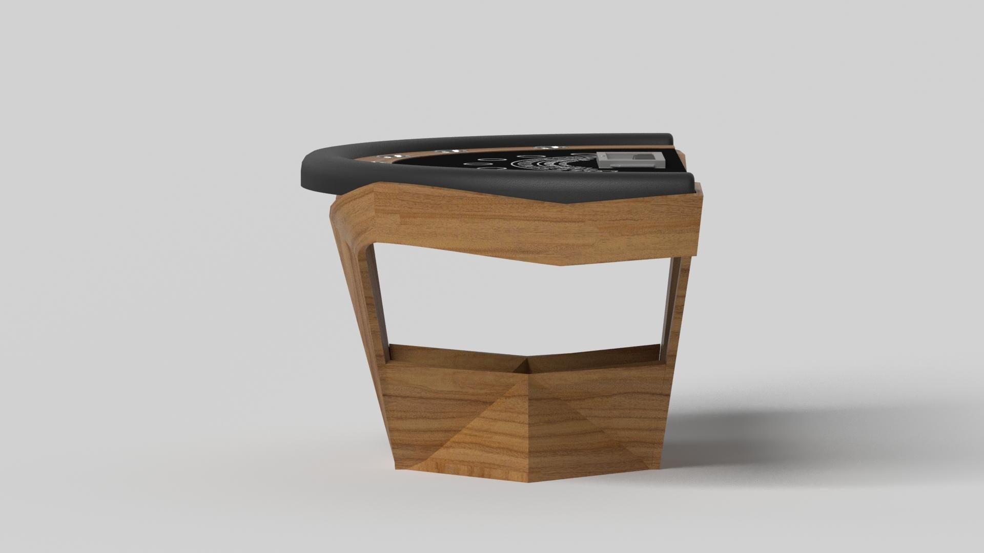 Modern Elevate Customs Enzo Black Jack Tables / Solid Teak Wood in 7'4