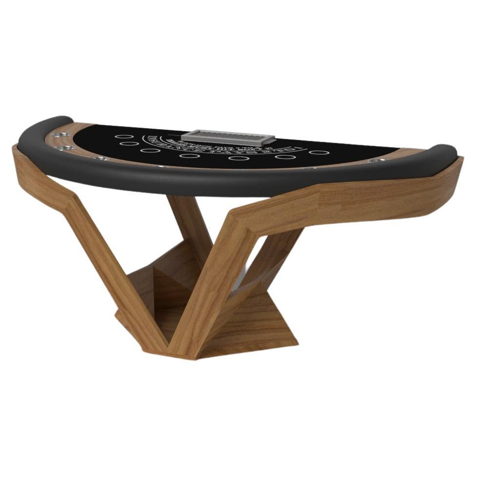 Elevate Customs Enzo Black Jack Tables / Solid Teak Wood in 7'4" - Made in USA For Sale