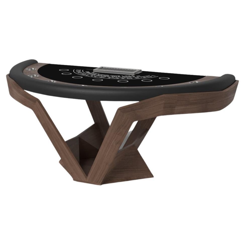 Elevate Customs Enzo Black Jack Tables / Solid Walnut Wood in 7'4" - Made in USA For Sale