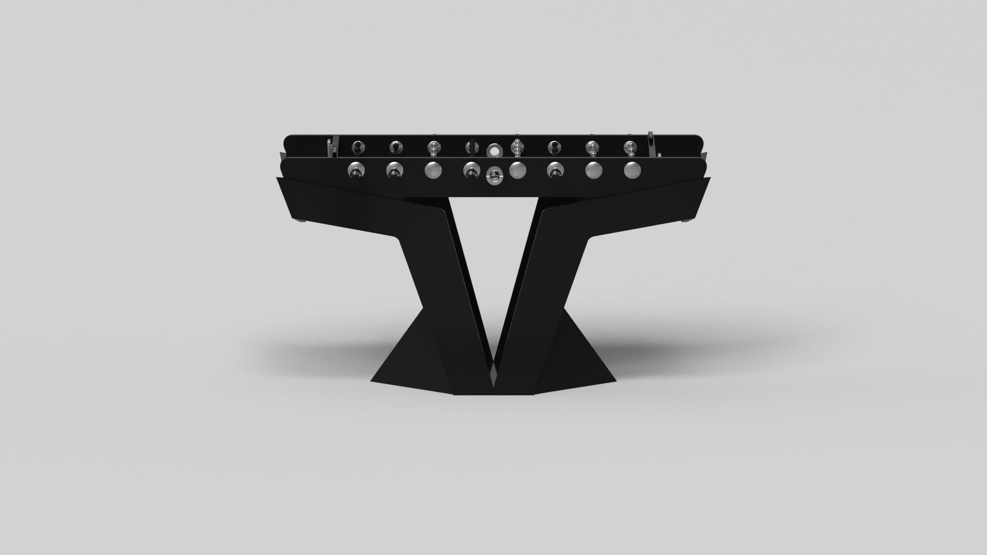 Modern Elevate Customs Enzo Foosball Tables/Solid Pantone Black Color in 5'-Made in USA For Sale