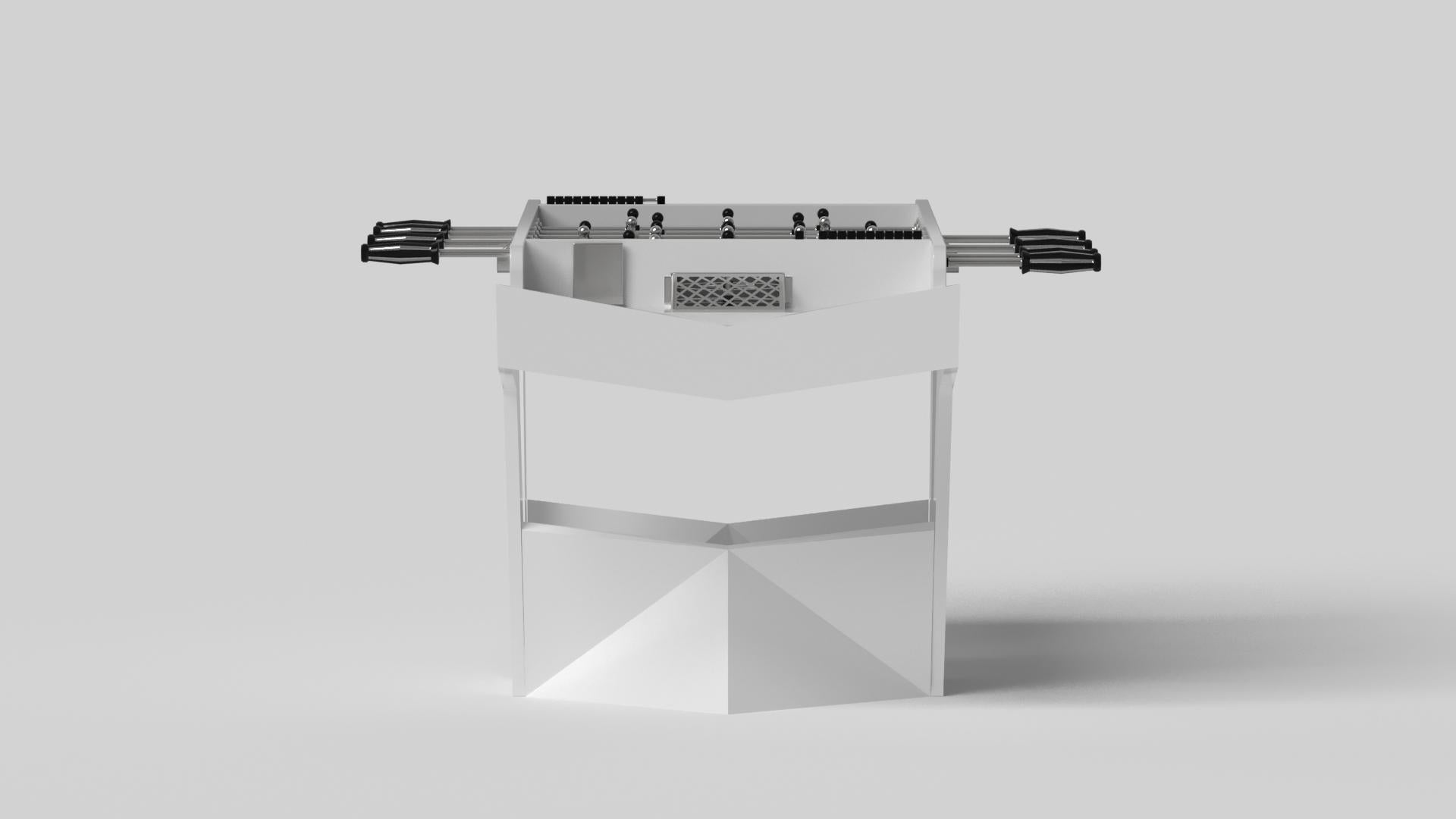 Modern Elevate Customs Enzo Foosball Tables/Solid Pantone White Color in 5'-Made in USA For Sale