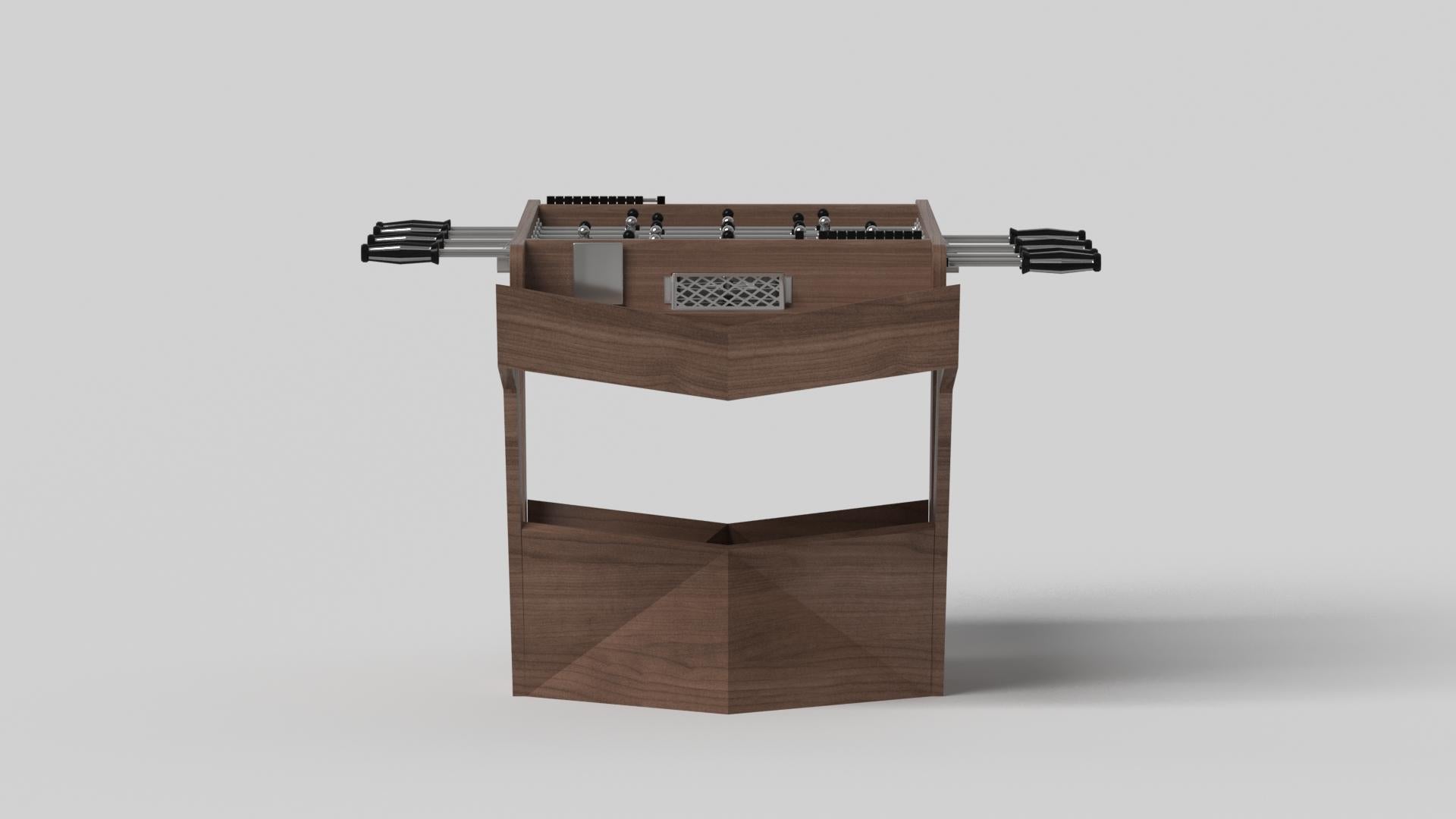 Modern Elevate Customs Enzo Foosball Tables / Solid Walnut Wood in 5' -Made in USA For Sale