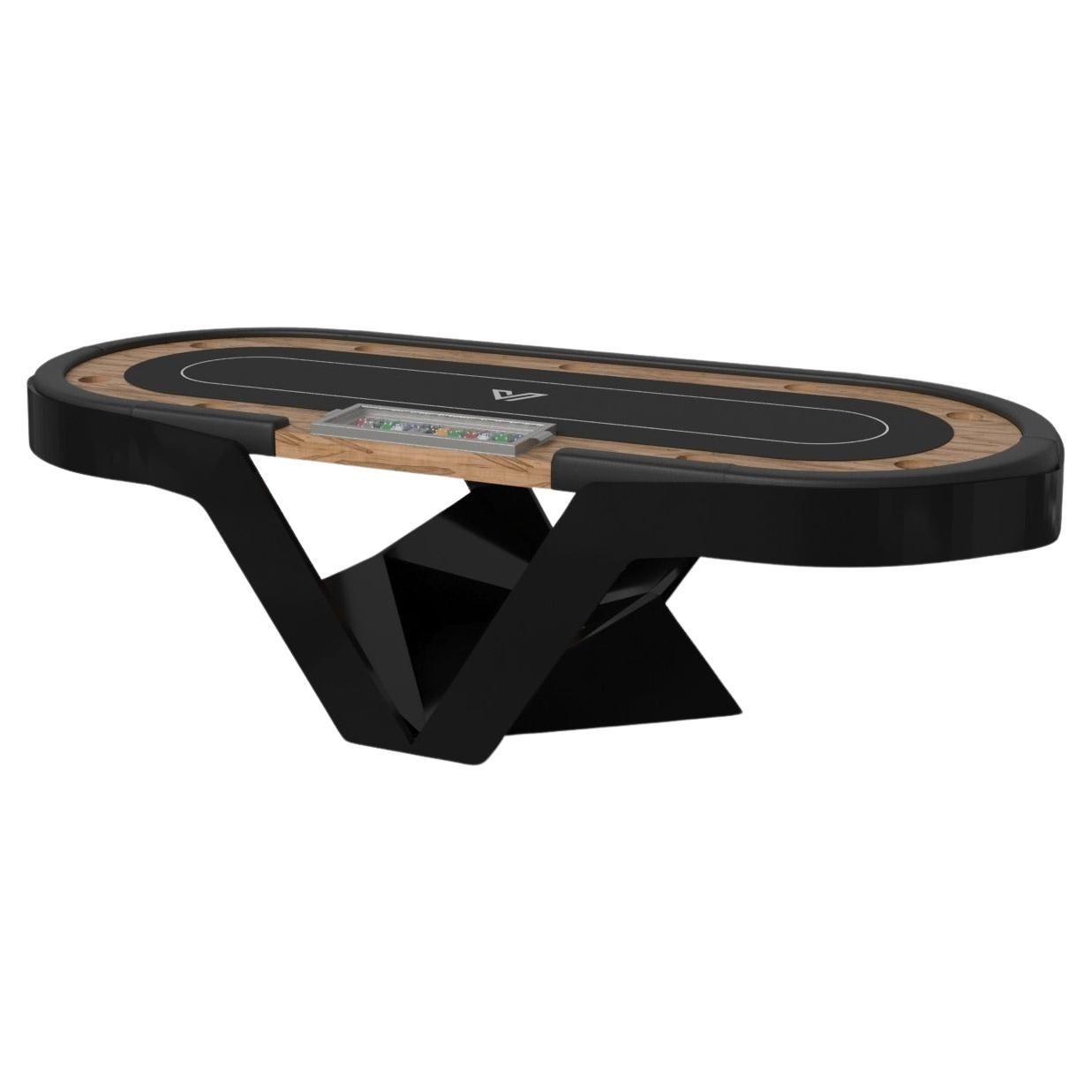 Elevate Customs Enzo Poker Tables / Solid Curly Maple Wood in 8'8" - Made in USA For Sale