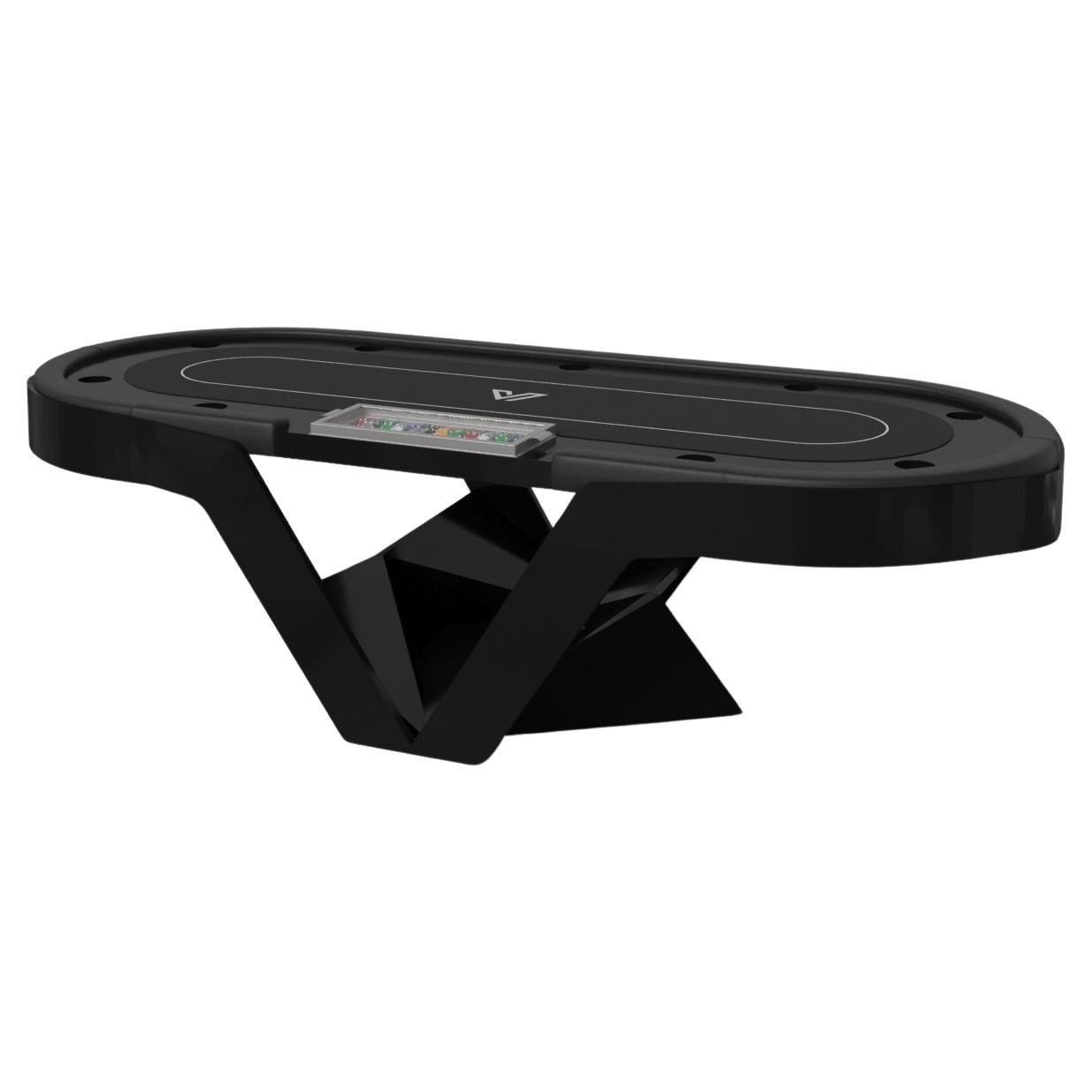 Elevate Customs Enzo Poker Tables / Solid Pantone Black Color in 8'8" - USA