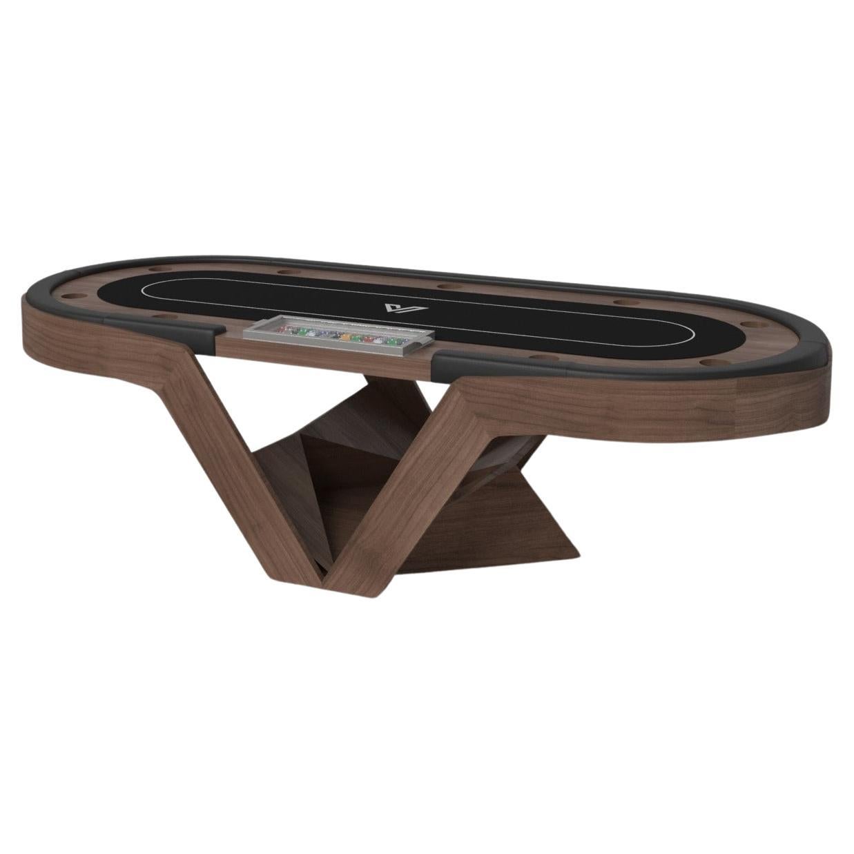 Elevate Customs Enzo Poker Tables / Solid Walnut Wood in 8'8" - Made in USA For Sale
