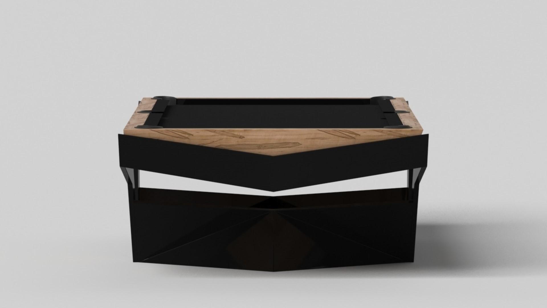 Modern Elevate Customs Enzo Pool Table / Solid Curly Maple Wood in 7'/8' - Made in USA For Sale