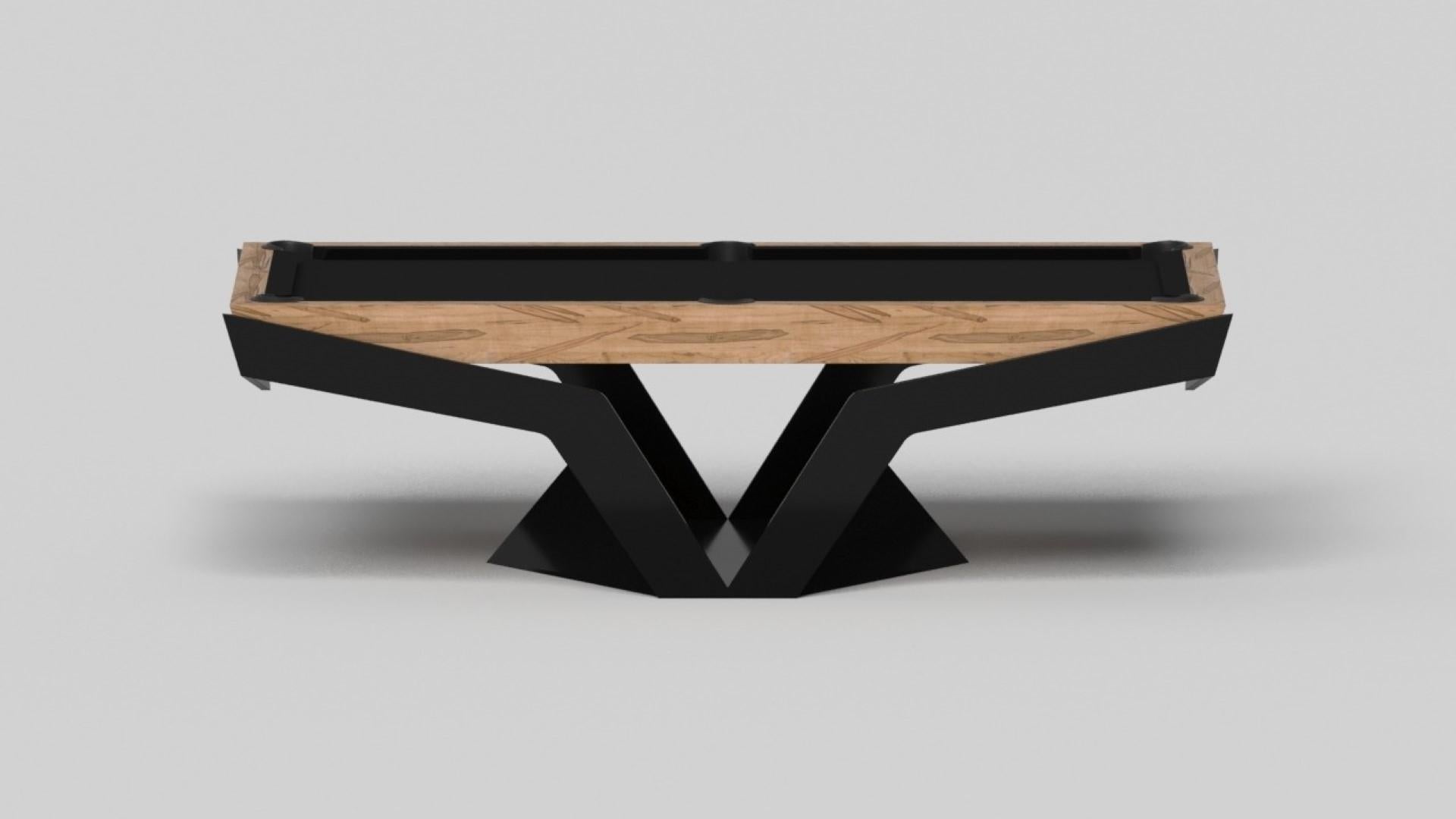 American Elevate Customs Enzo Pool Table / Solid Curly Maple Wood in 7'/8' - Made in USA For Sale
