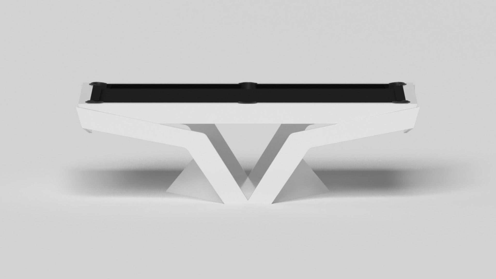 American Elevate Customs Enzo Pool Table / Solid Pantone White Color in 8.5' -Made in USA For Sale
