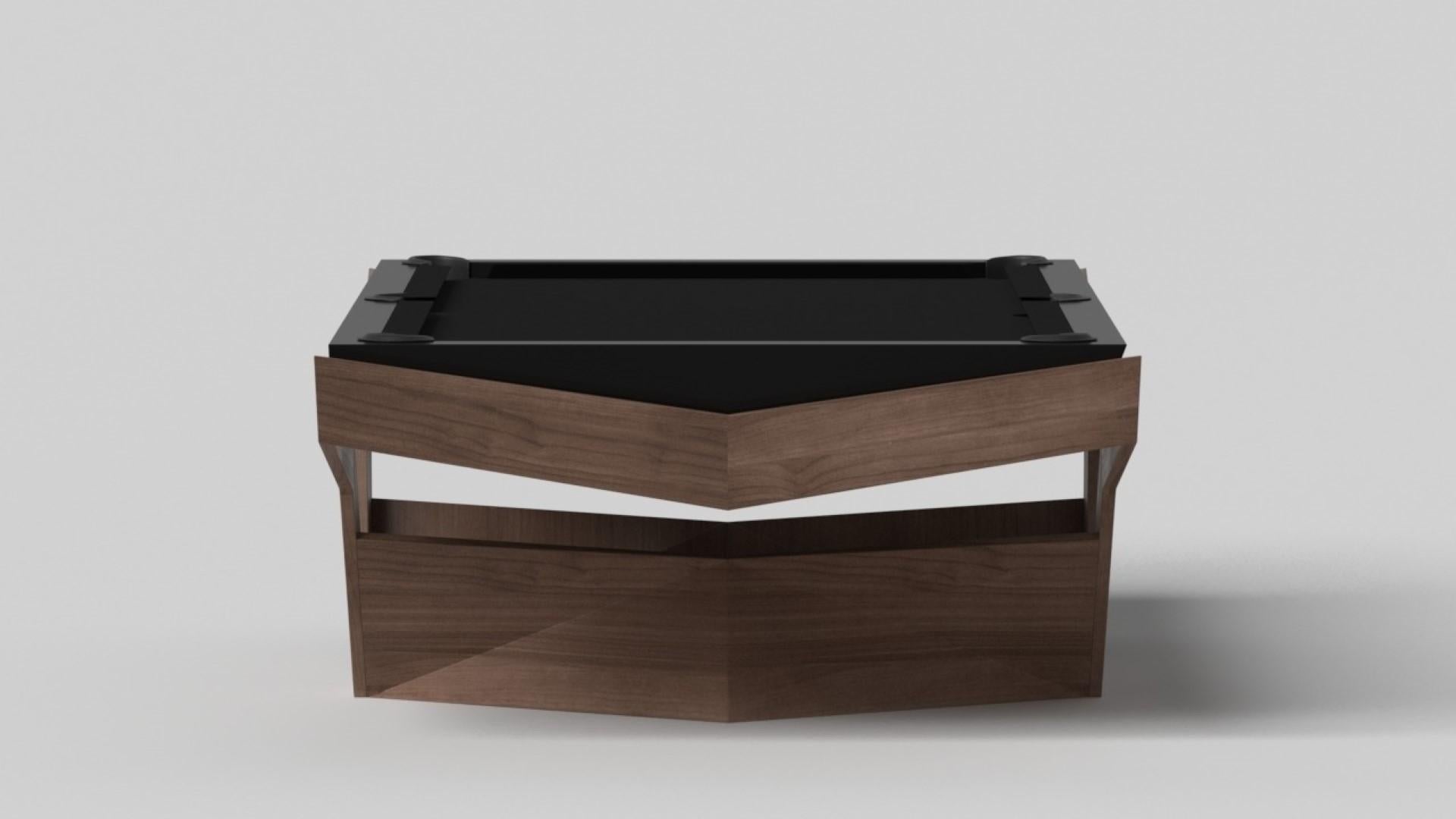 Modern Elevate Customs Enzo Pool Table / Solid Walnut Wood in 7'/8' - Made in USA For Sale