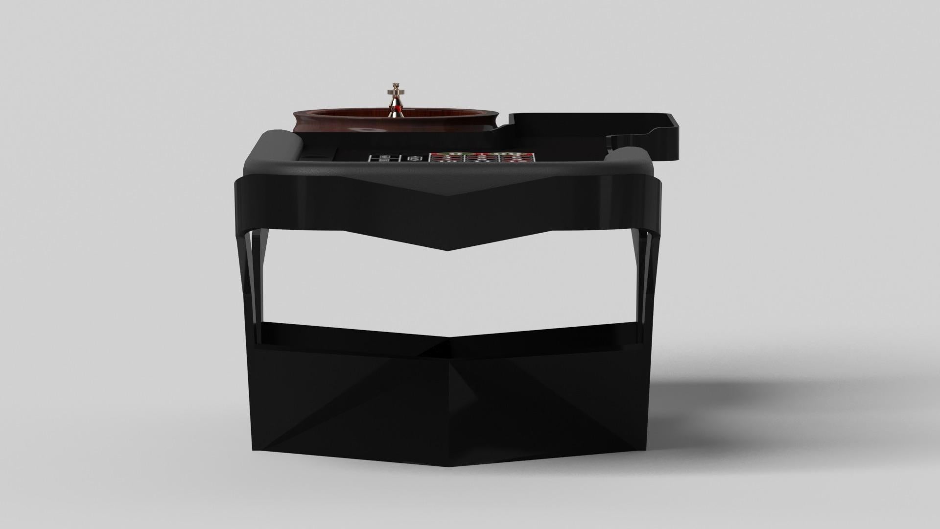 Modern Elevate Customs Enzo Roulette Tables / Solid Pantone Black Color in 8'2