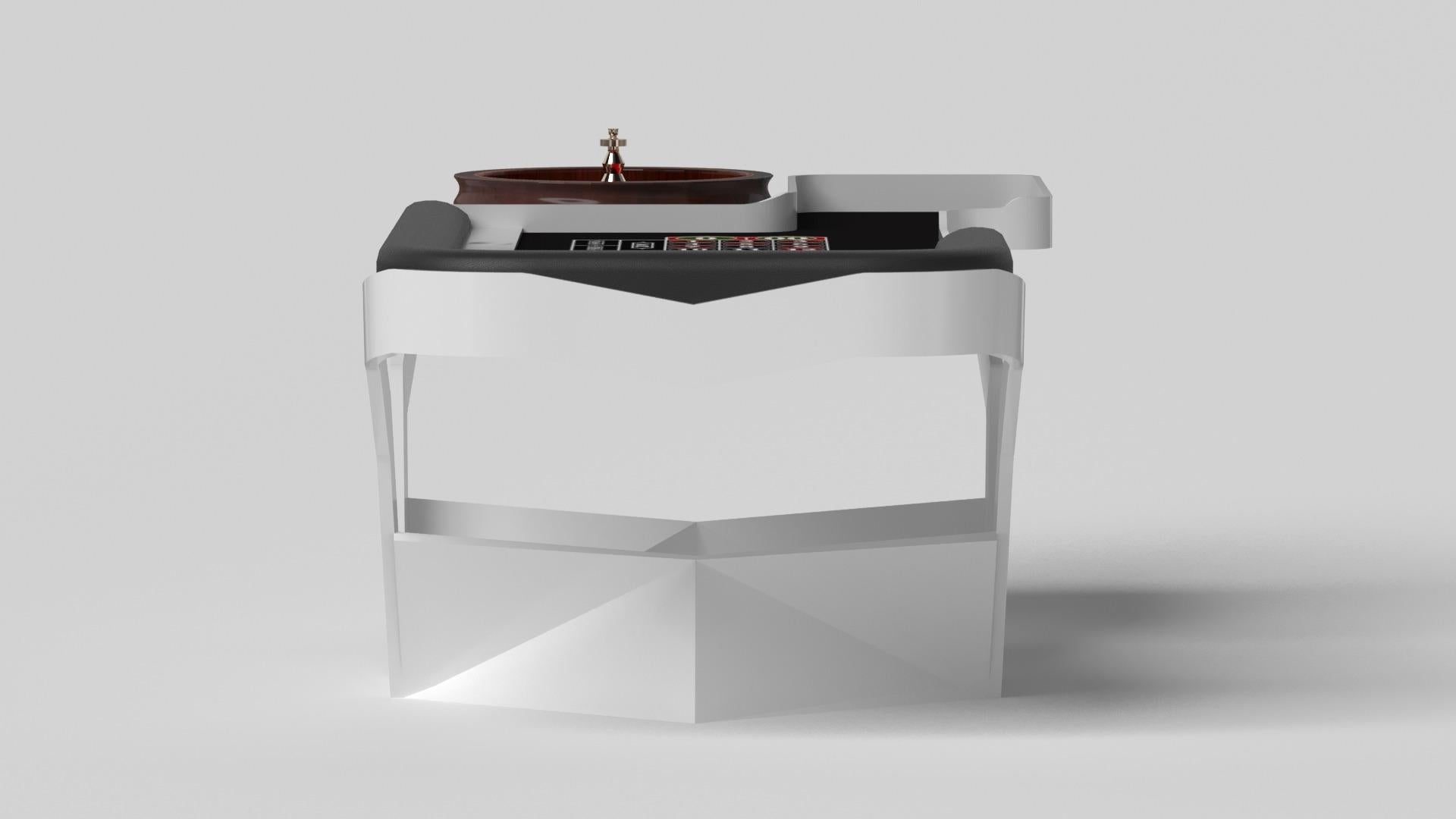 Modern Elevate Customs Enzo Roulette Tables / Solid Pantone White Color in 8'2