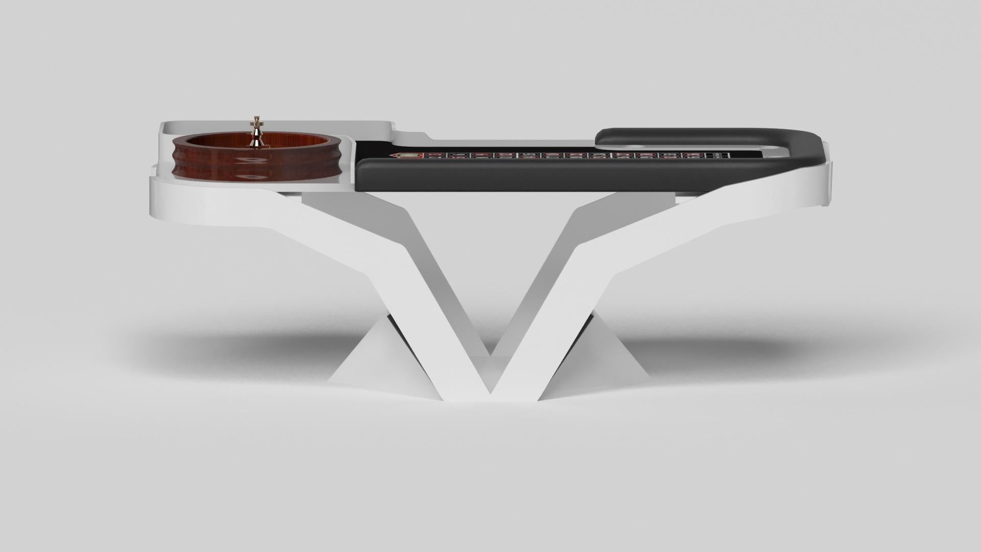 American Elevate Customs Enzo Roulette Tables / Solid Pantone White Color in 8'2