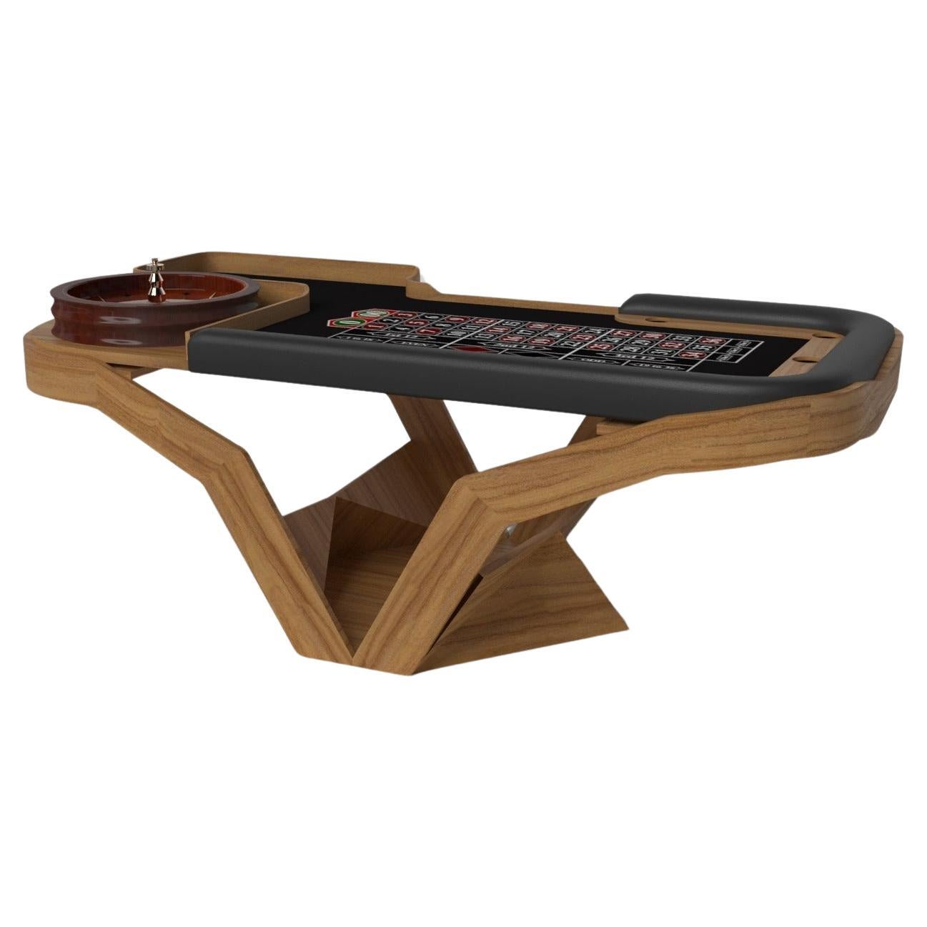 Elevate Customs Enzo Roulette Tables / Solid Teak Wood in 8'2" - Made in USA For Sale