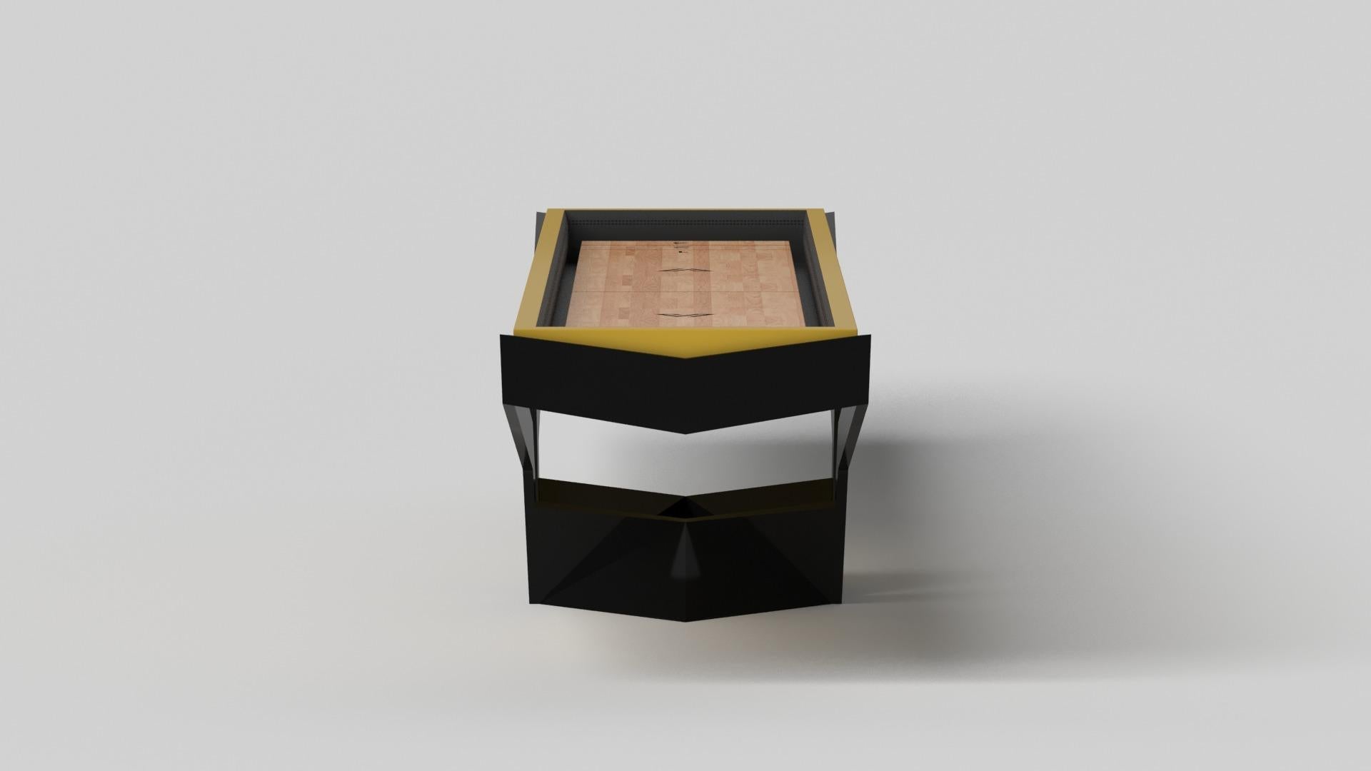Modern Elevate Customs Enzo Shuffleboard Tables / Solid Giallo Orion in 9' -Made in USA For Sale