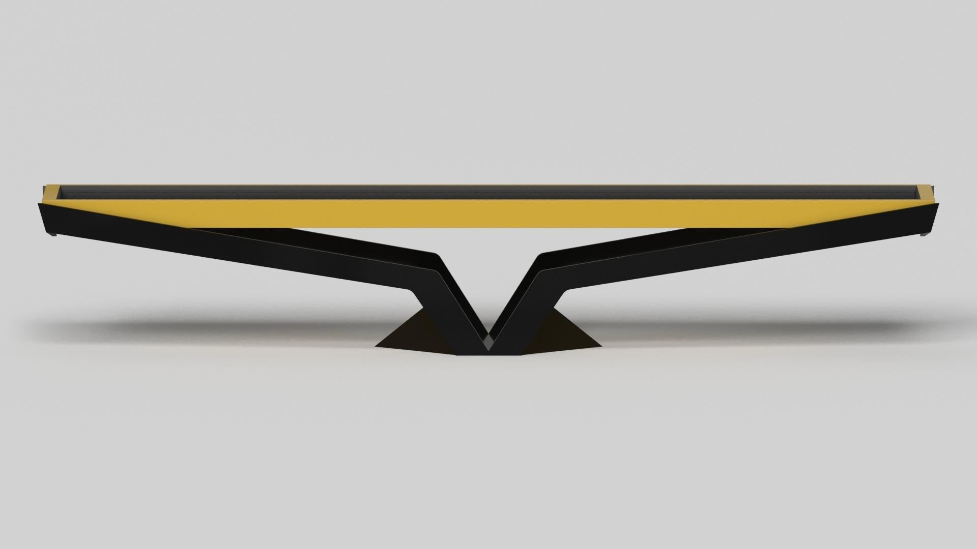 American Elevate Customs Enzo Shuffleboard Tables / Solid Giallo Orion in 9' -Made in USA For Sale