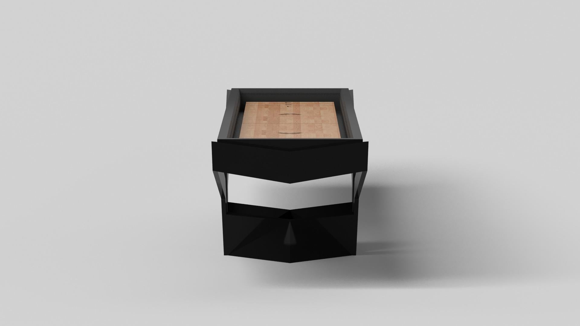 Modern Elevate Customs Enzo Shuffleboard Tables / Solid Pantone Black Color in 22' -USA For Sale