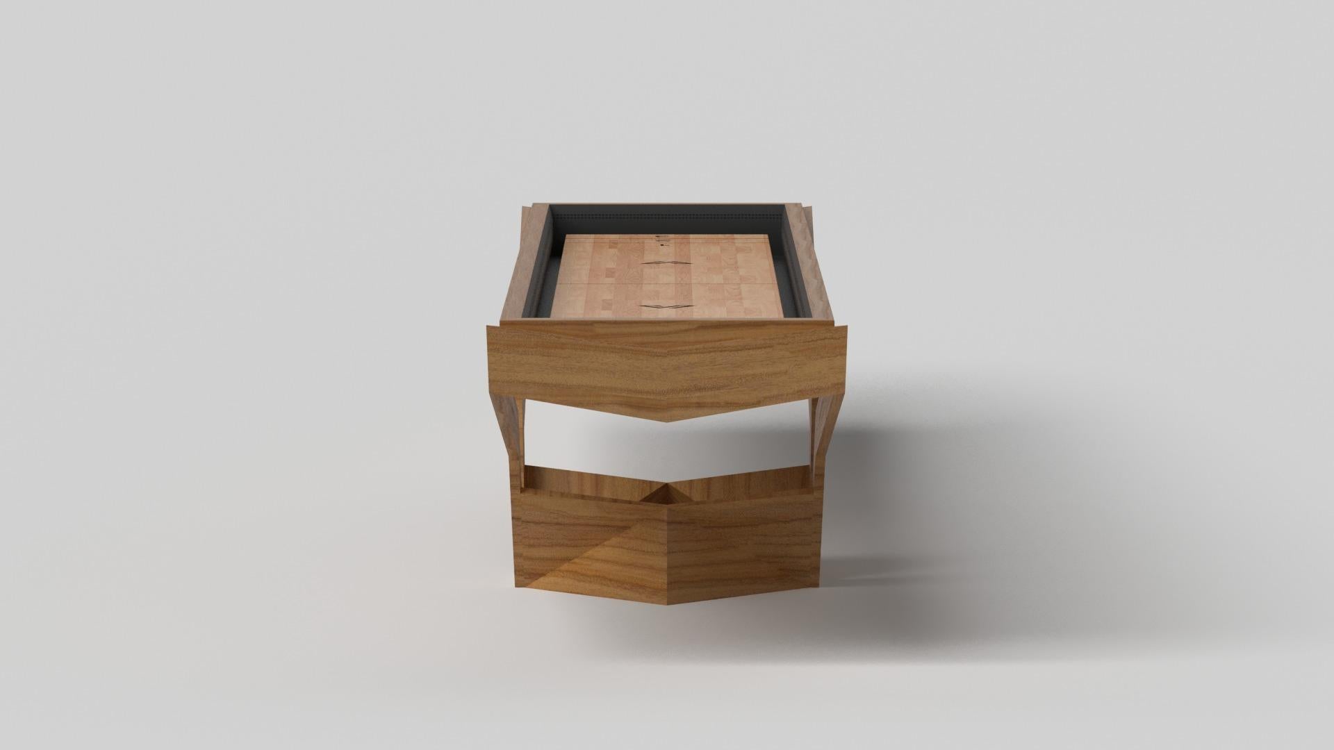 Modern Elevate Customs Enzo Shuffleboard Tables / Solid Teak Wood in 9' - Made in USA For Sale