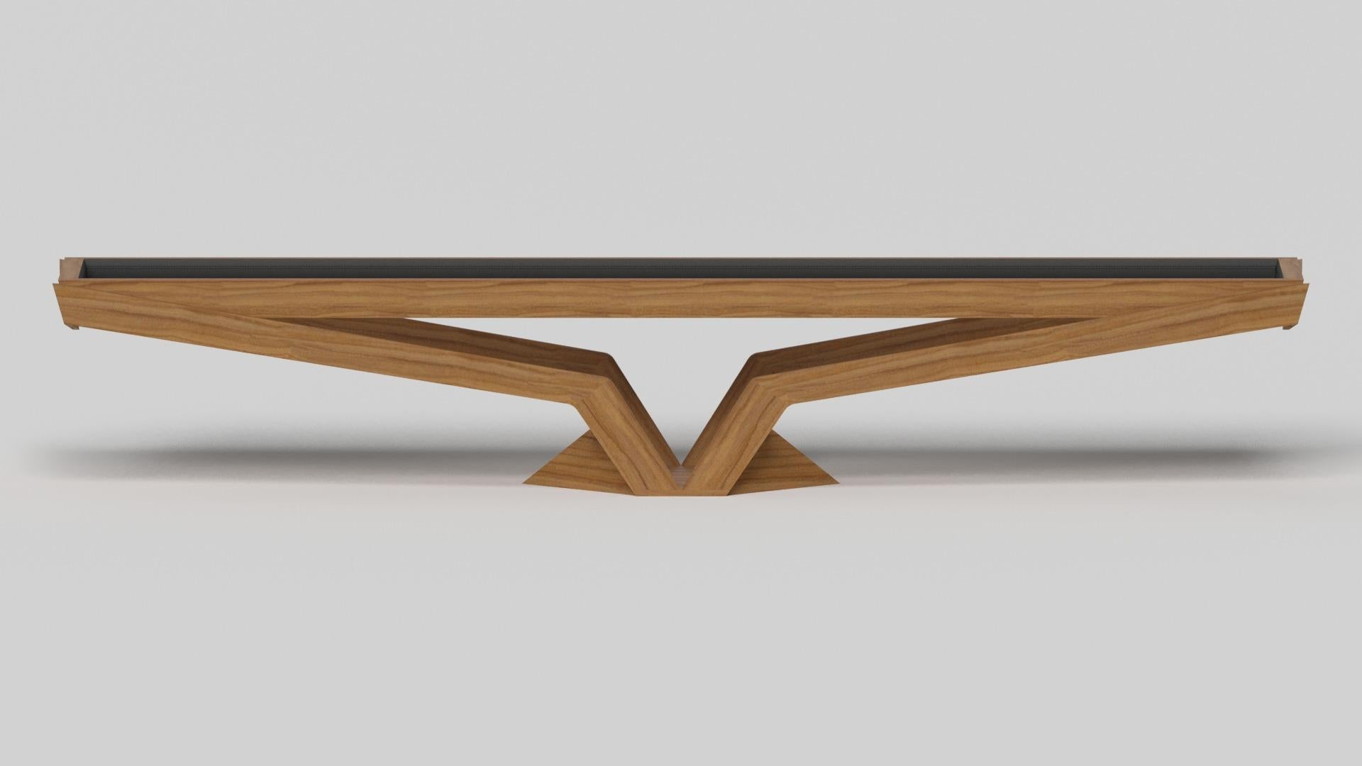 American Elevate Customs Enzo Shuffleboard Tables / Solid Teak Wood in 9' - Made in USA For Sale