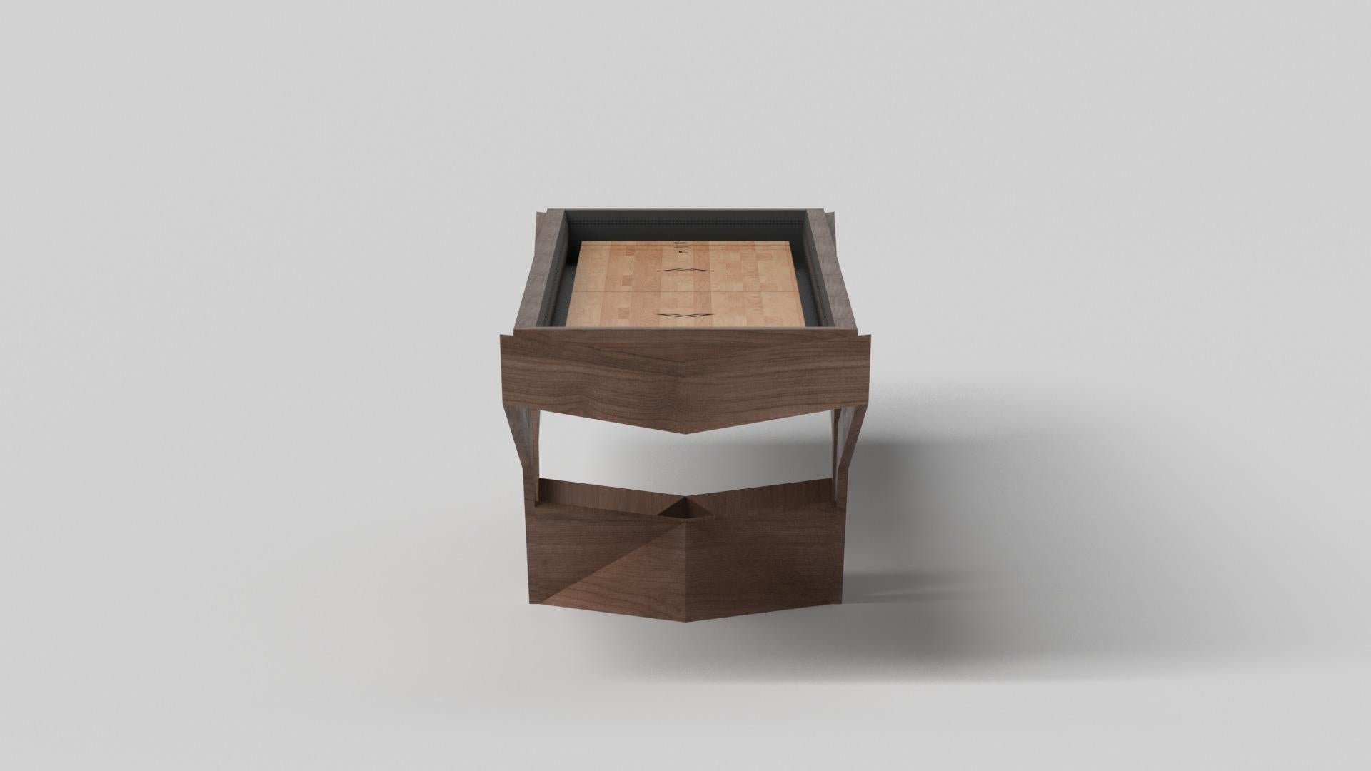 Modern Elevate Customs Enzo Shuffleboard Tables / Solid Walnut Wood in 9' - Made in USA For Sale