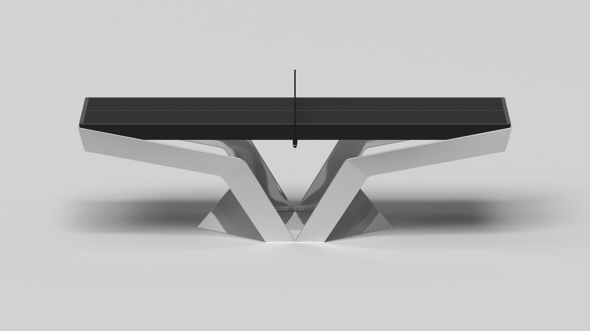 American Elevate Customs Enzo Tennis Table/Stainless Steel Sheet Metal in 9' -Made in USA For Sale