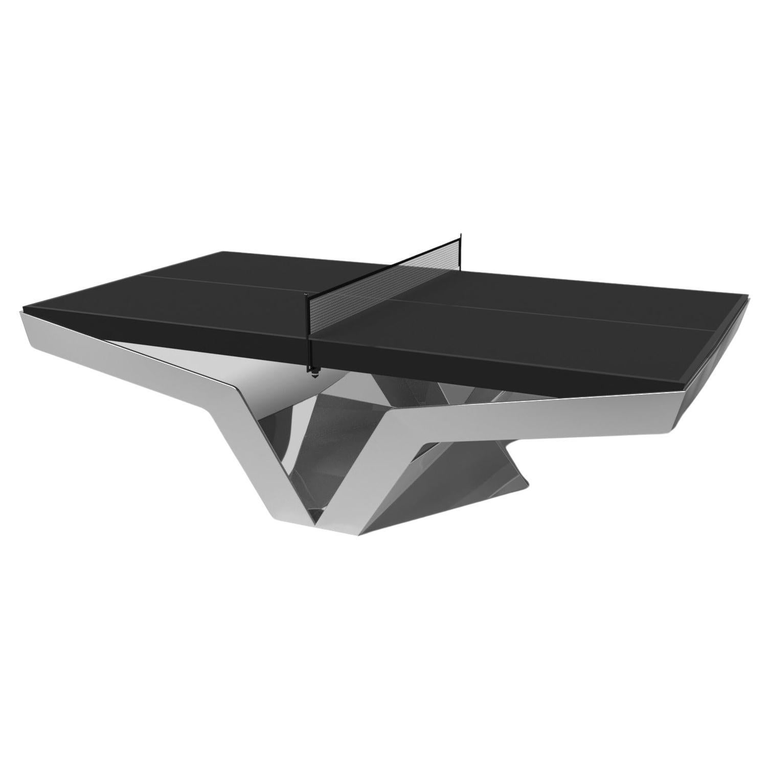 Elevate Customs Enzo Tennis Table/Stainless Steel Sheet Metal in 9' -Made in USA For Sale