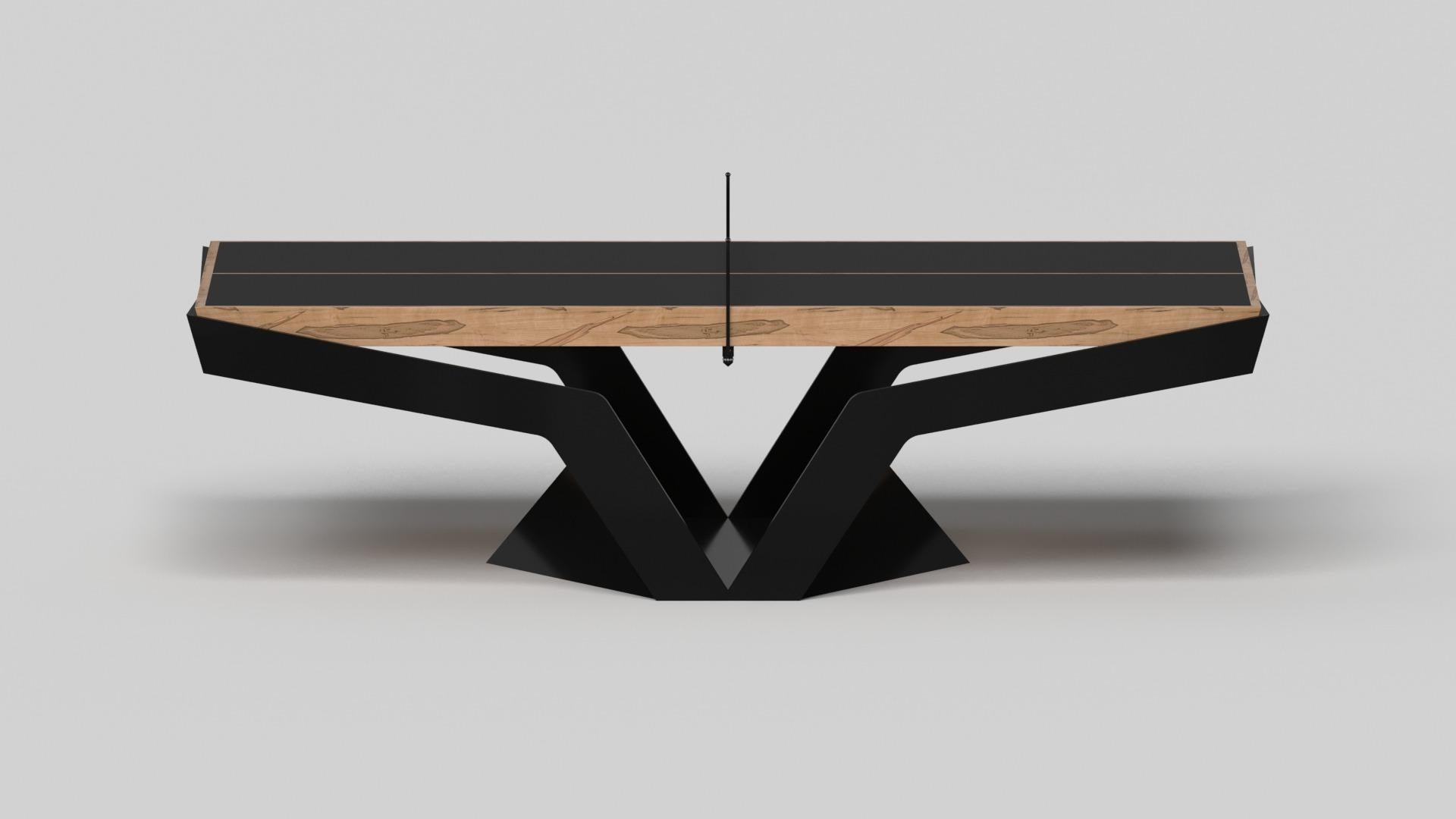 American Elevate Customs Enzo Tennis Tables / Solid Curly Maple Wood in 9' - Made in USA For Sale