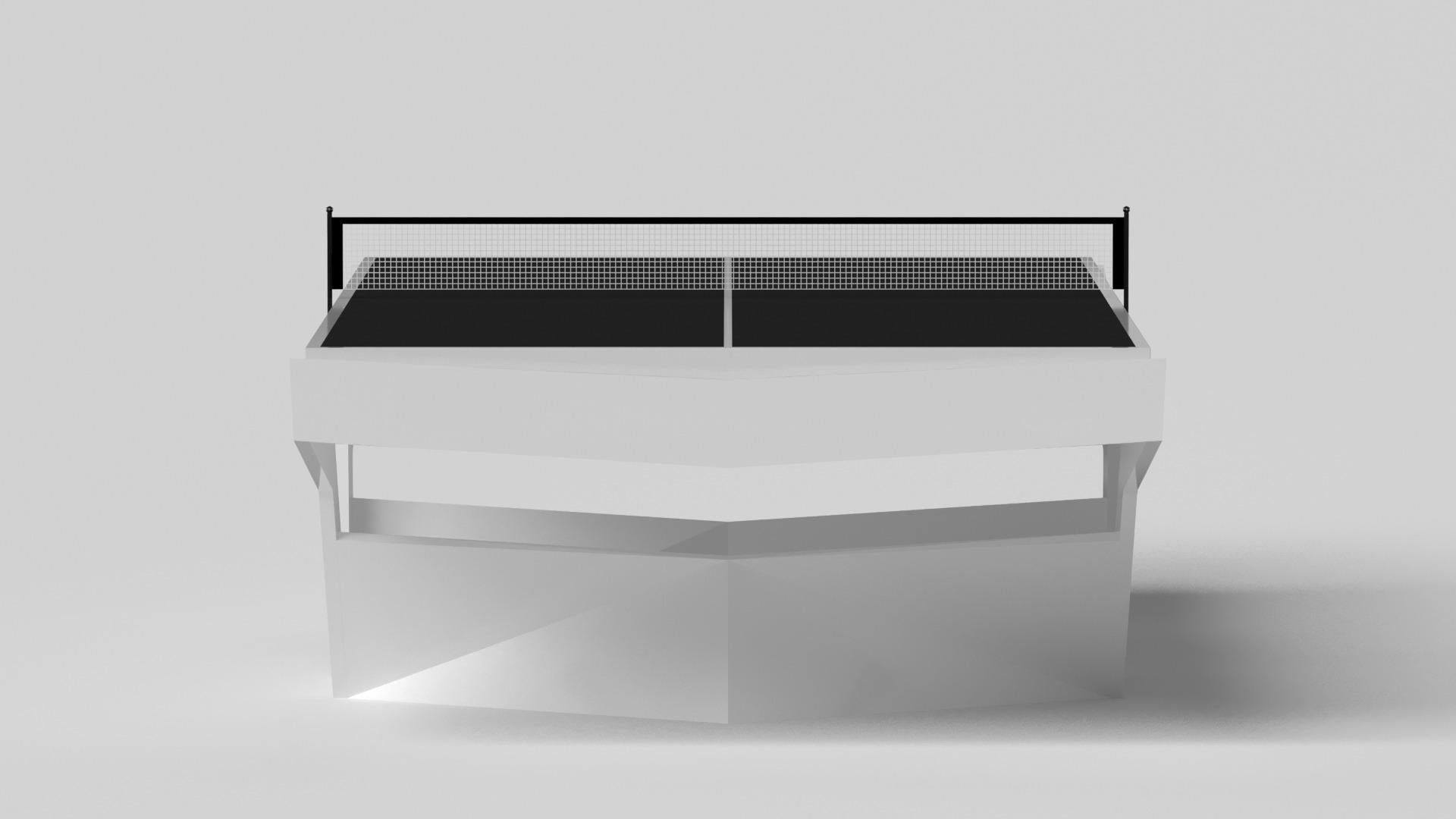 Modern Elevate Customs Enzo Tennis Tables /Solid Pantone White Color in 9' -Made in USA For Sale