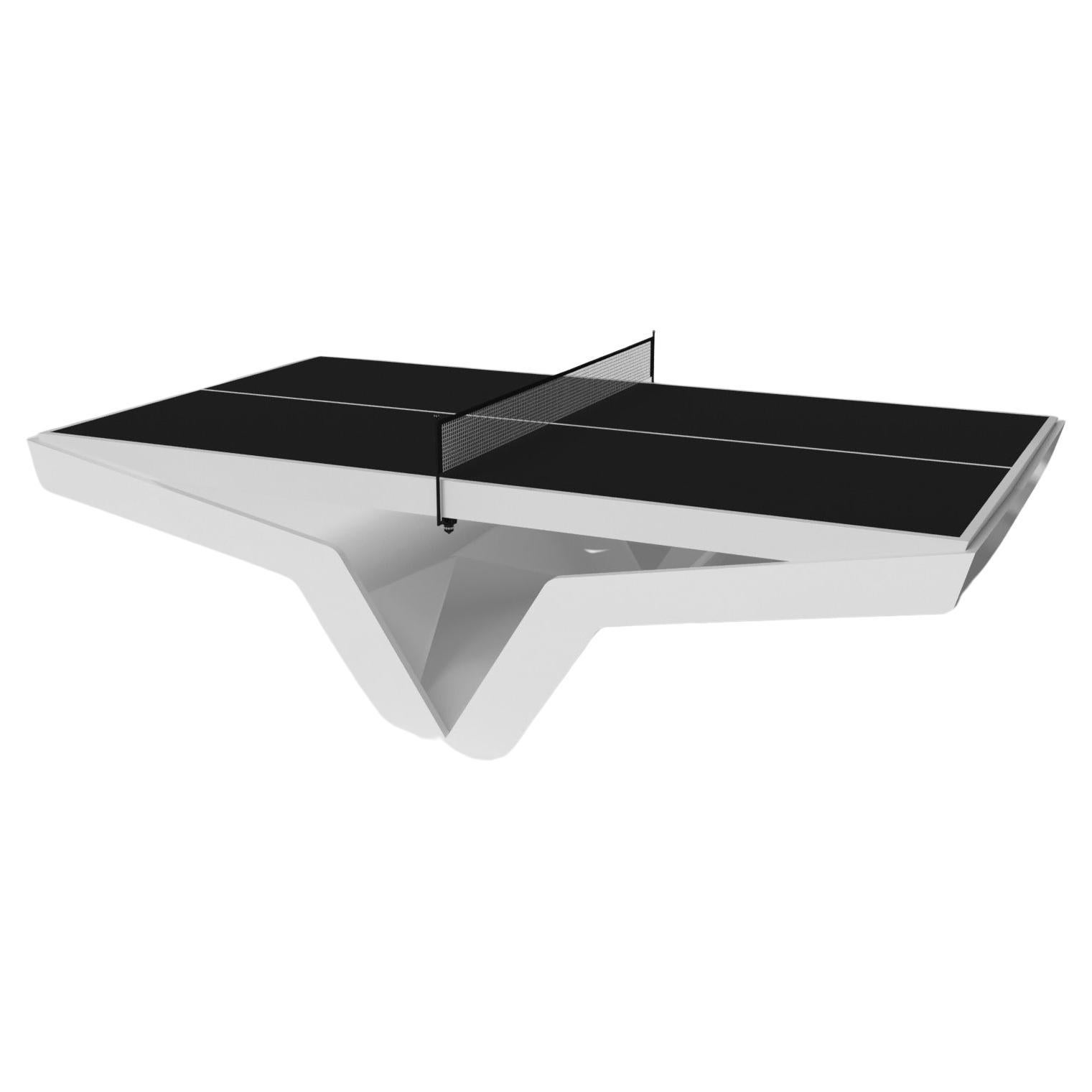 Elevate Customs Enzo Tennis Tables /Solid Pantone White Color in 9' -Made in USA For Sale