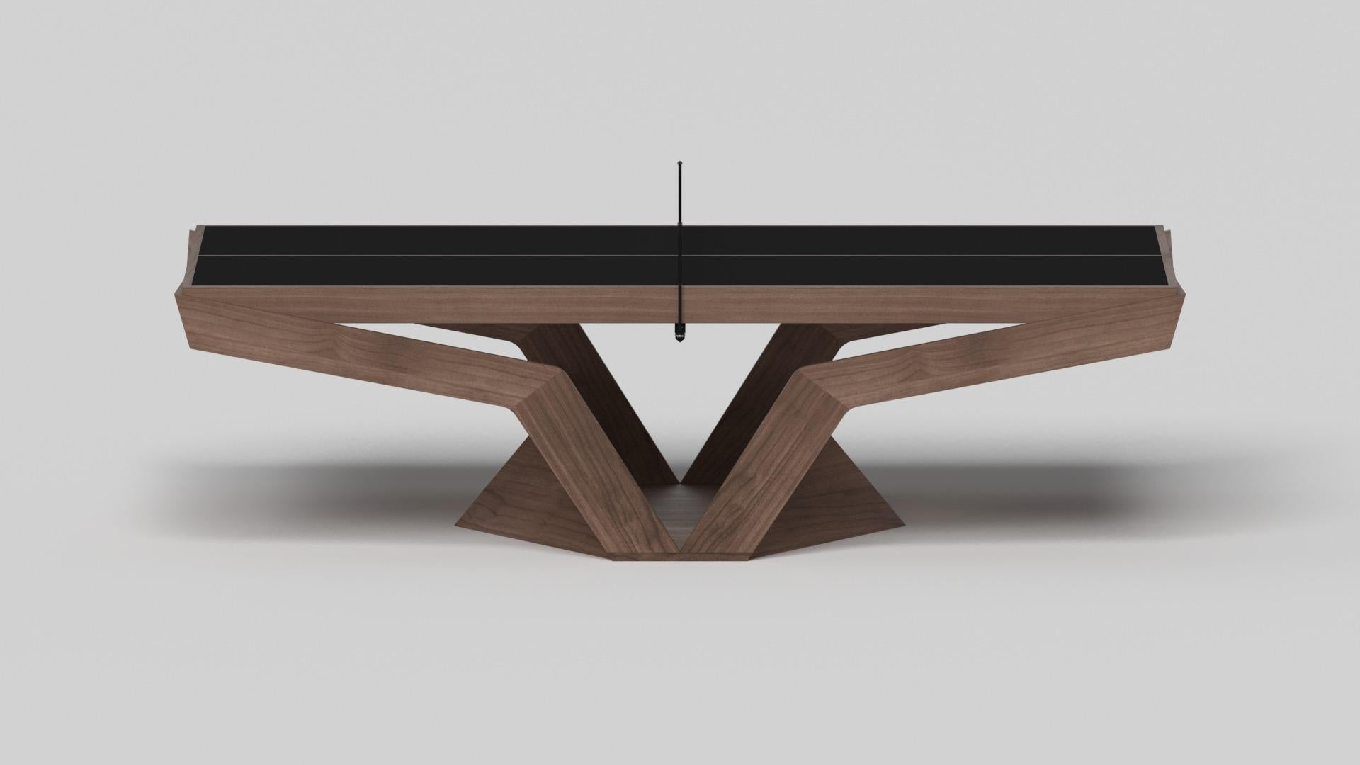 American Elevate Customs Enzo Tennis Tables / Solid Walnut Wood in 9' - Made in USA For Sale