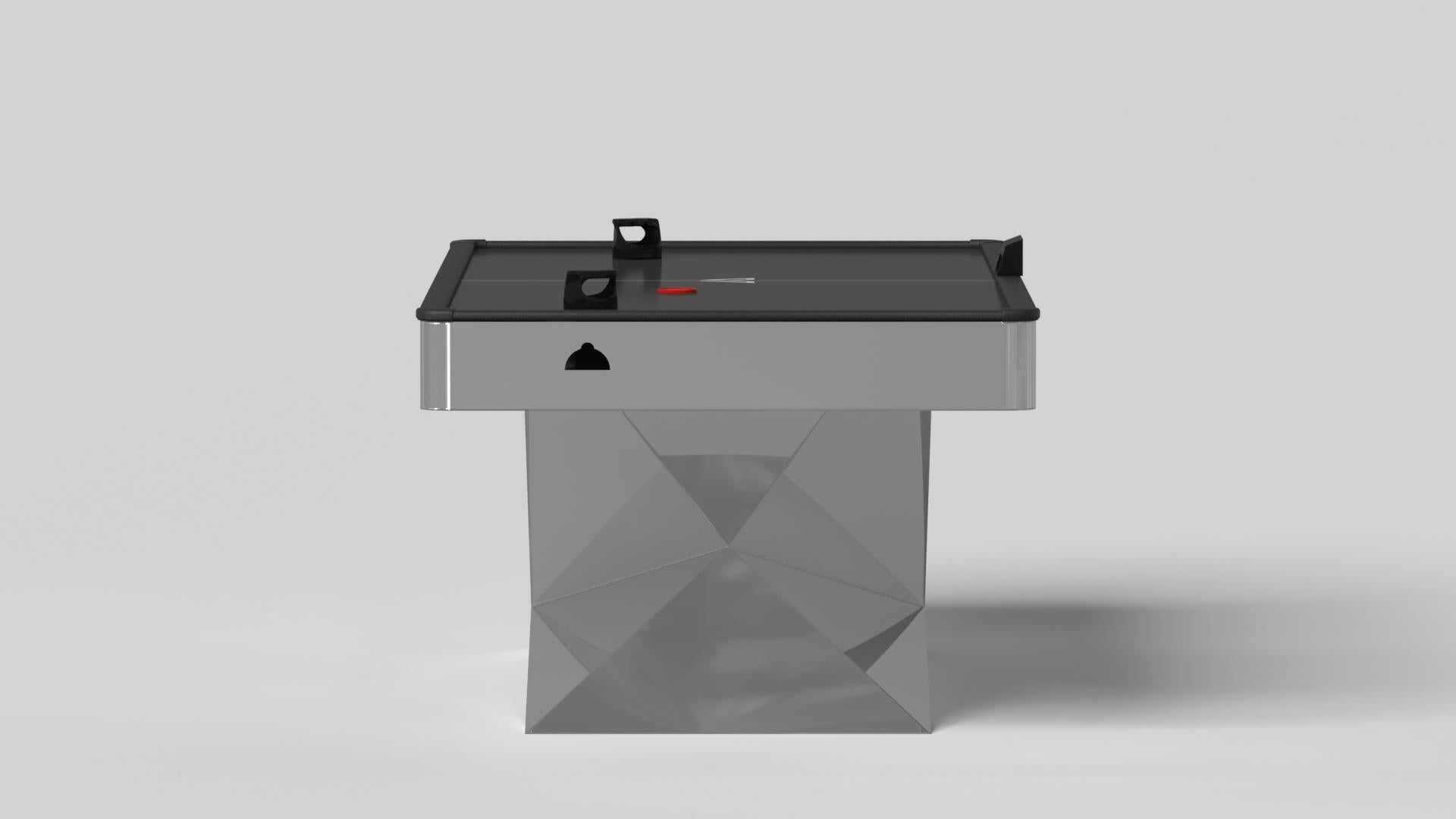 Modern Elevate Customs Kors Air Hockey Tables /Stainless Steel Metal in 7' -Made in USA For Sale