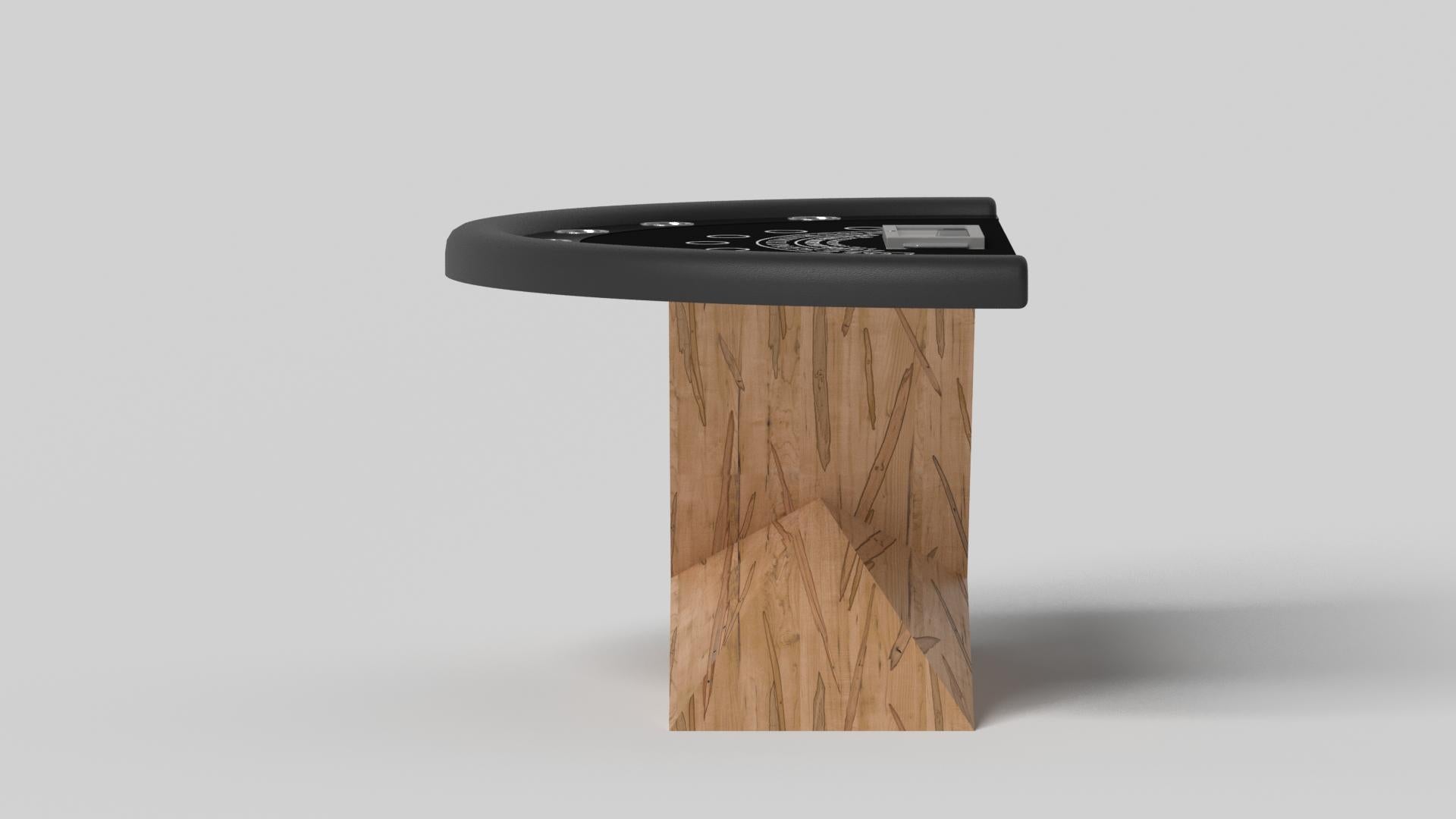 Modern Elevate Customs Kors Black Jack Tables / Solid Curly Maple Wood in 7'4