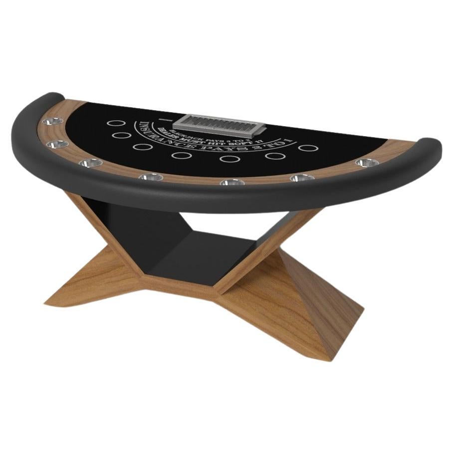 Elevate Customs Kors Black Jack Tables / Solid Teak Wood in 7'4" - Made in USA For Sale