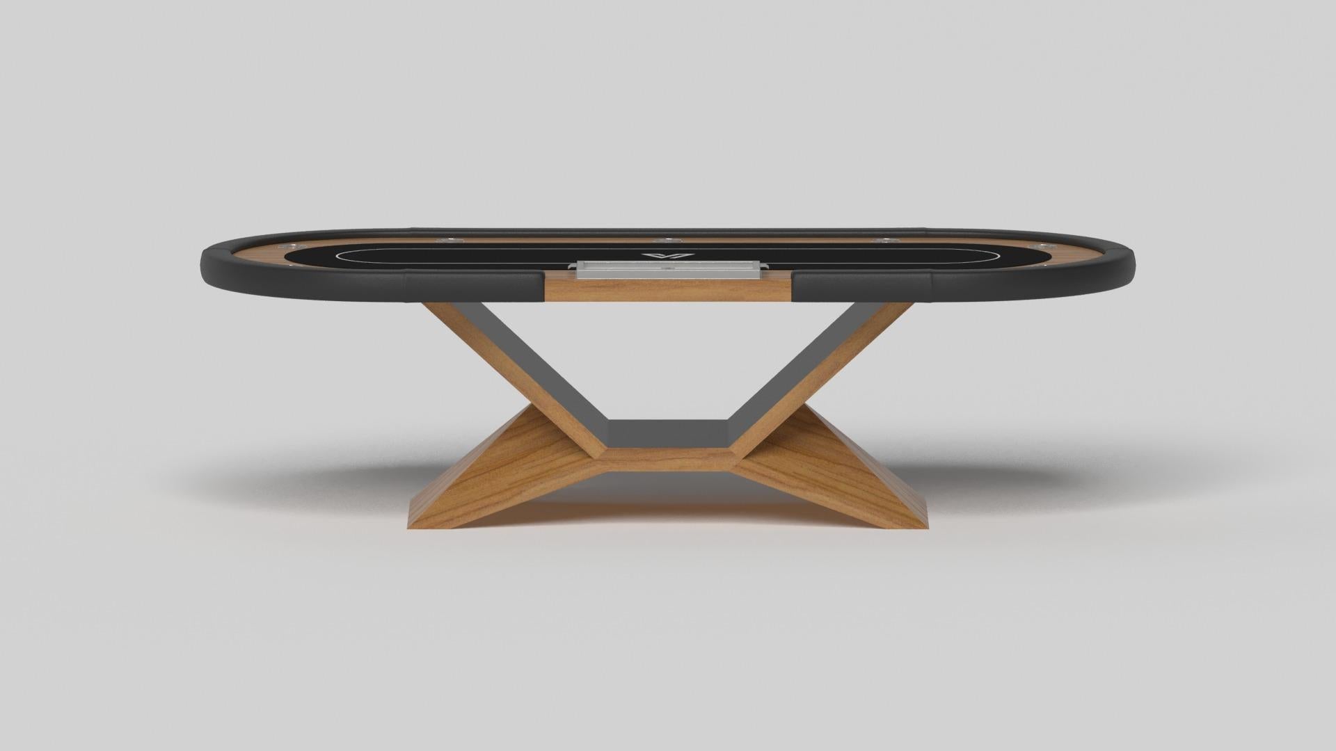 Américain Tables de poker CUSTOM MADE / Bois de teck massif en 8'8