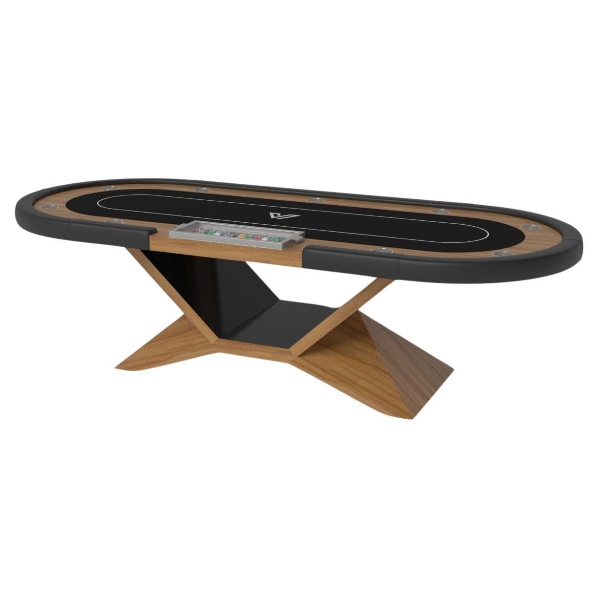 Tables de poker CUSTOM MADE / Bois de teck massif en 8'8" - Made in USA