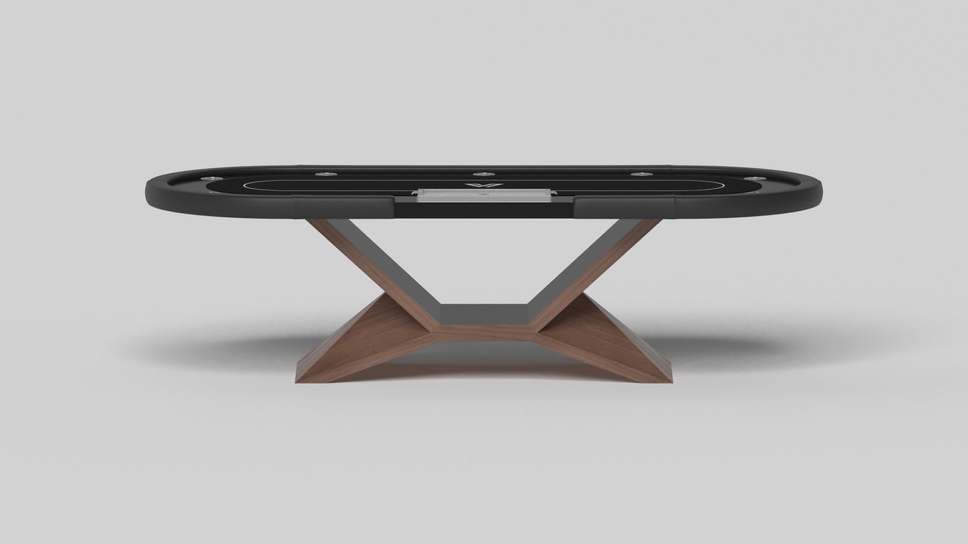 Américain Tables de poker CUSTOM MADE / Bois de noyer massif en 8'8