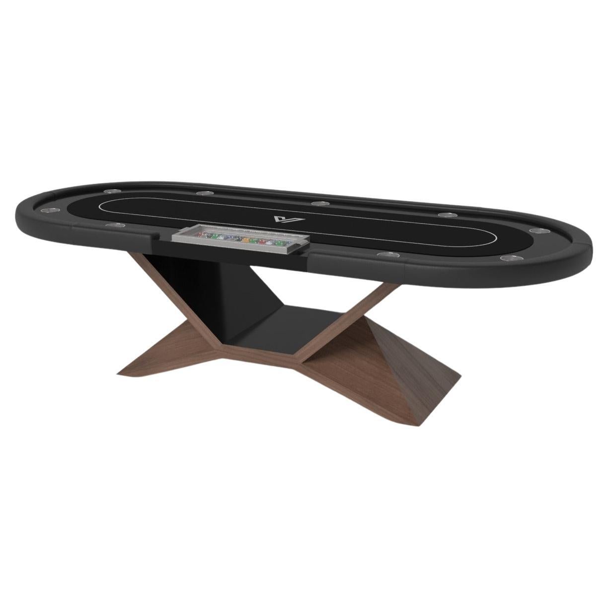 Elevate Customs Kors Poker Tables / Solid Walnut Wood in 8'8" - Made in USA For Sale