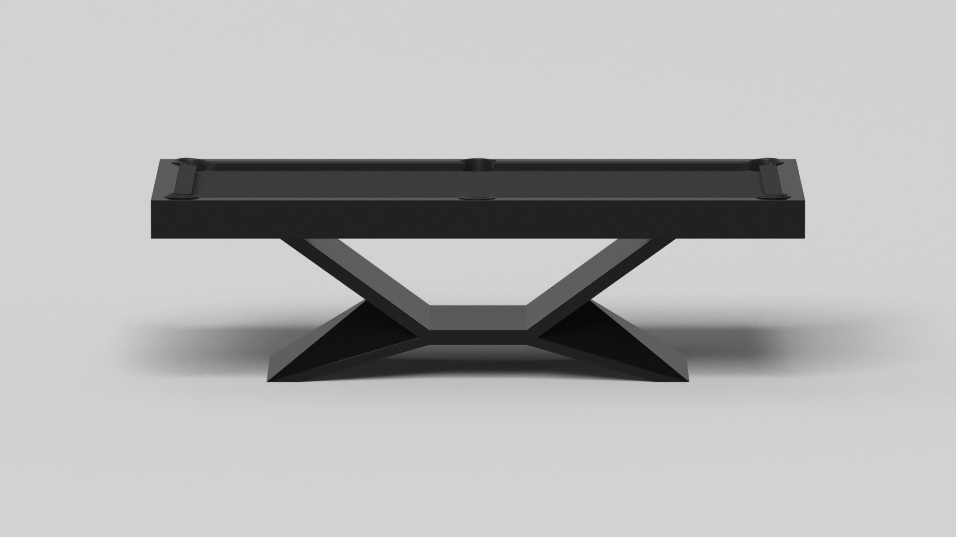American Elevate Customs Kors Pool Table / Solid Pantone Black in 8.5' - Made in USA For Sale