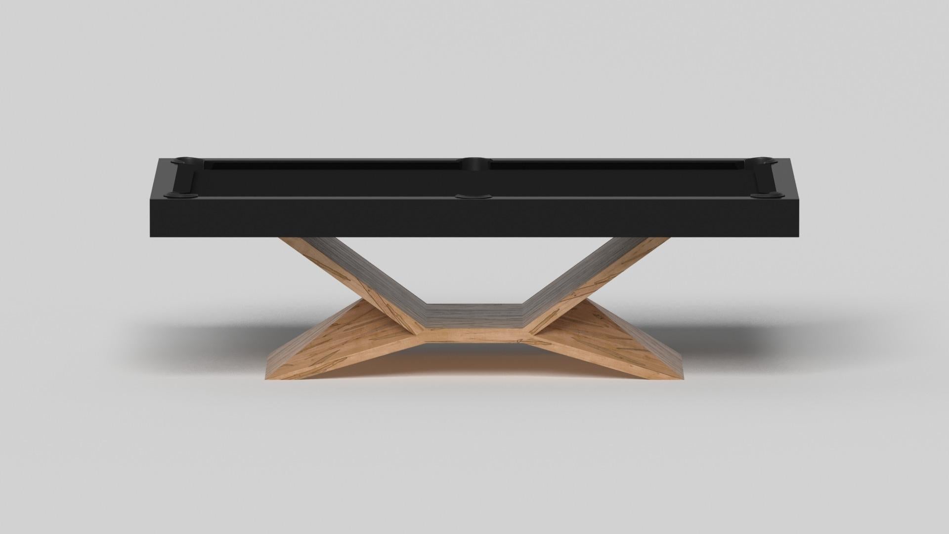 American Elevate Customs Kors Pool Table / Solid Curly Maple Wood in 7'/8' - Made in USA For Sale