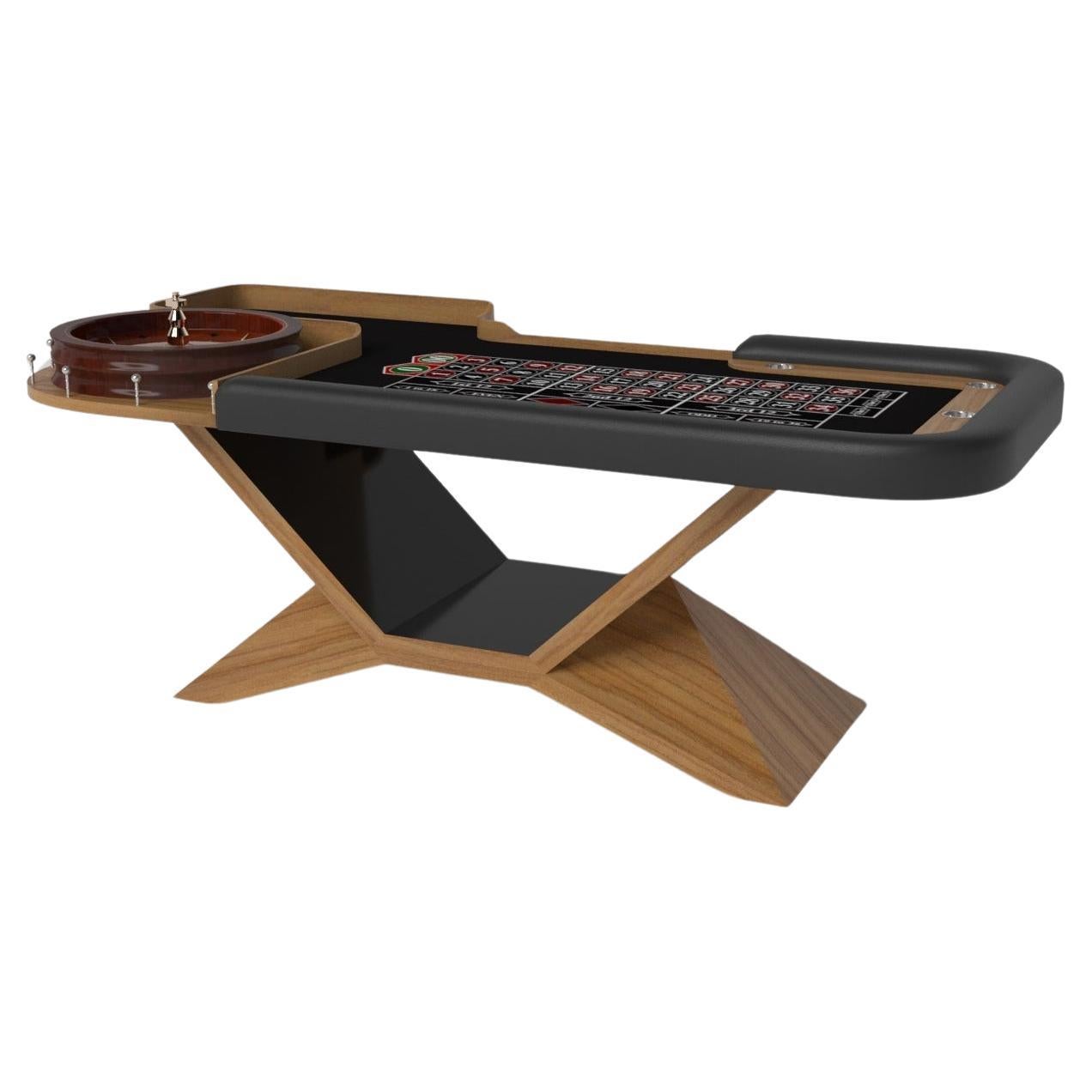 Elevate Customs Kors Roulette Tables / Solid Teak Wood in 8'2" - Made in USA For Sale