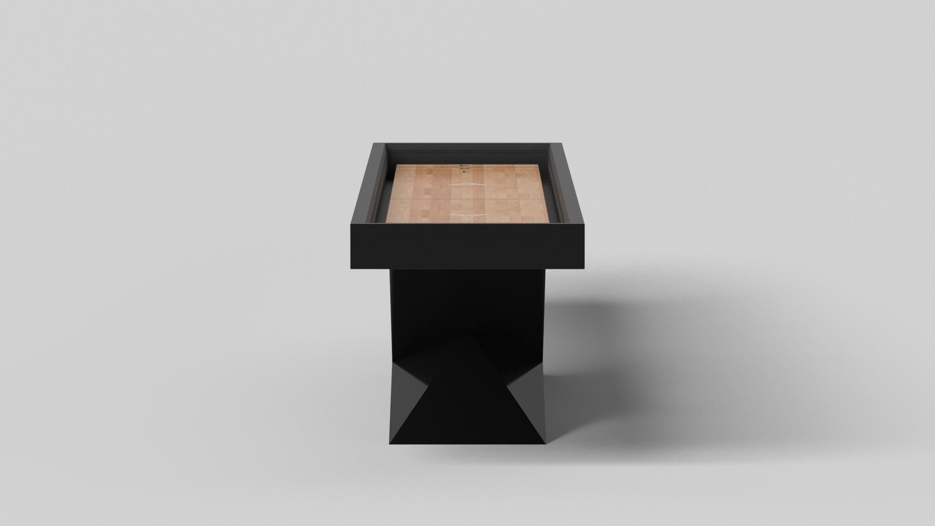Modern Elevate Customs Kors Shuffleboard Tables / Solid Pantone Black Color in 22' -USA For Sale