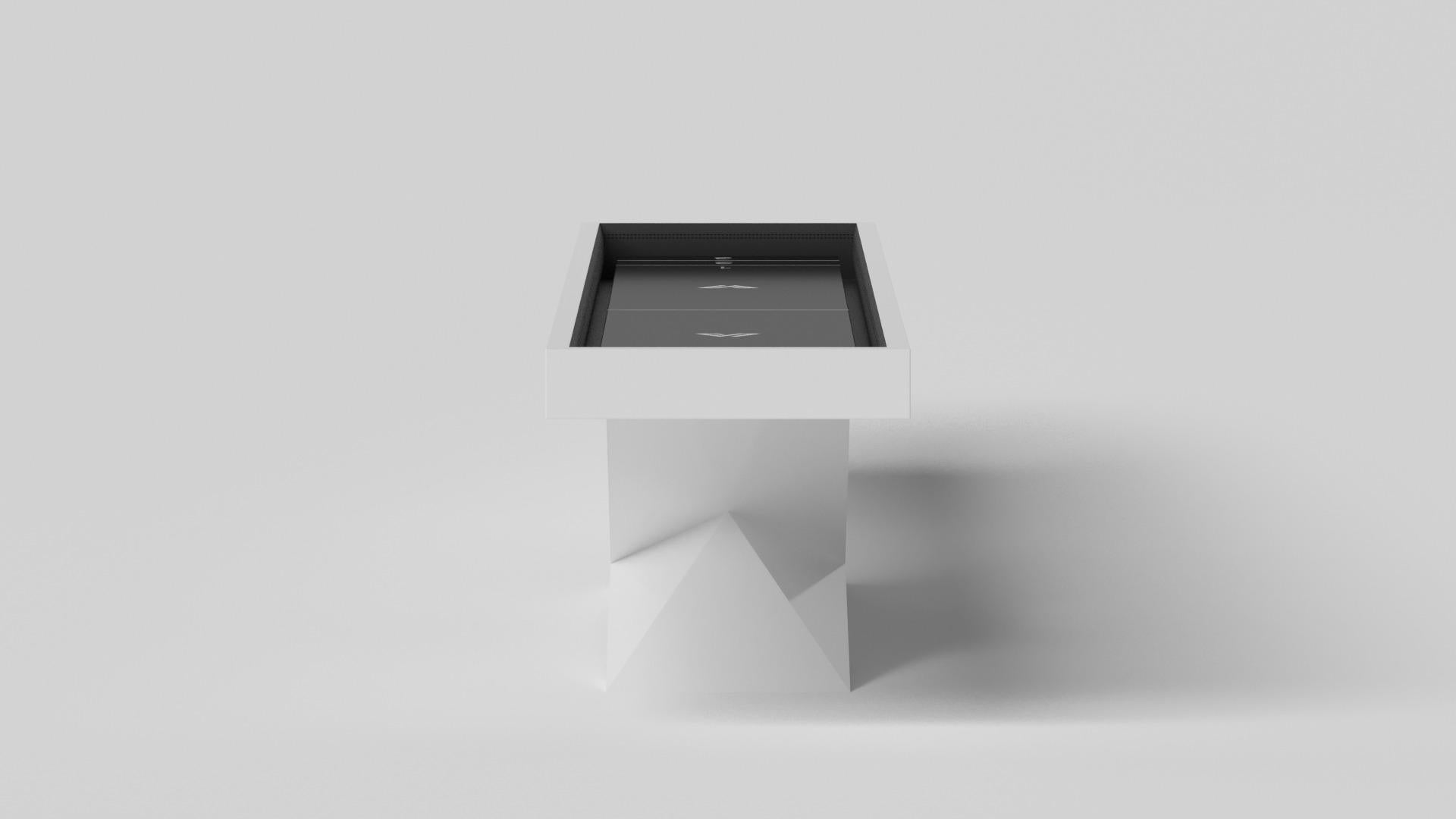 Modern Elevate Customs Kors Shuffleboard Tables / Solid Pantone White Color in 9' - USA For Sale