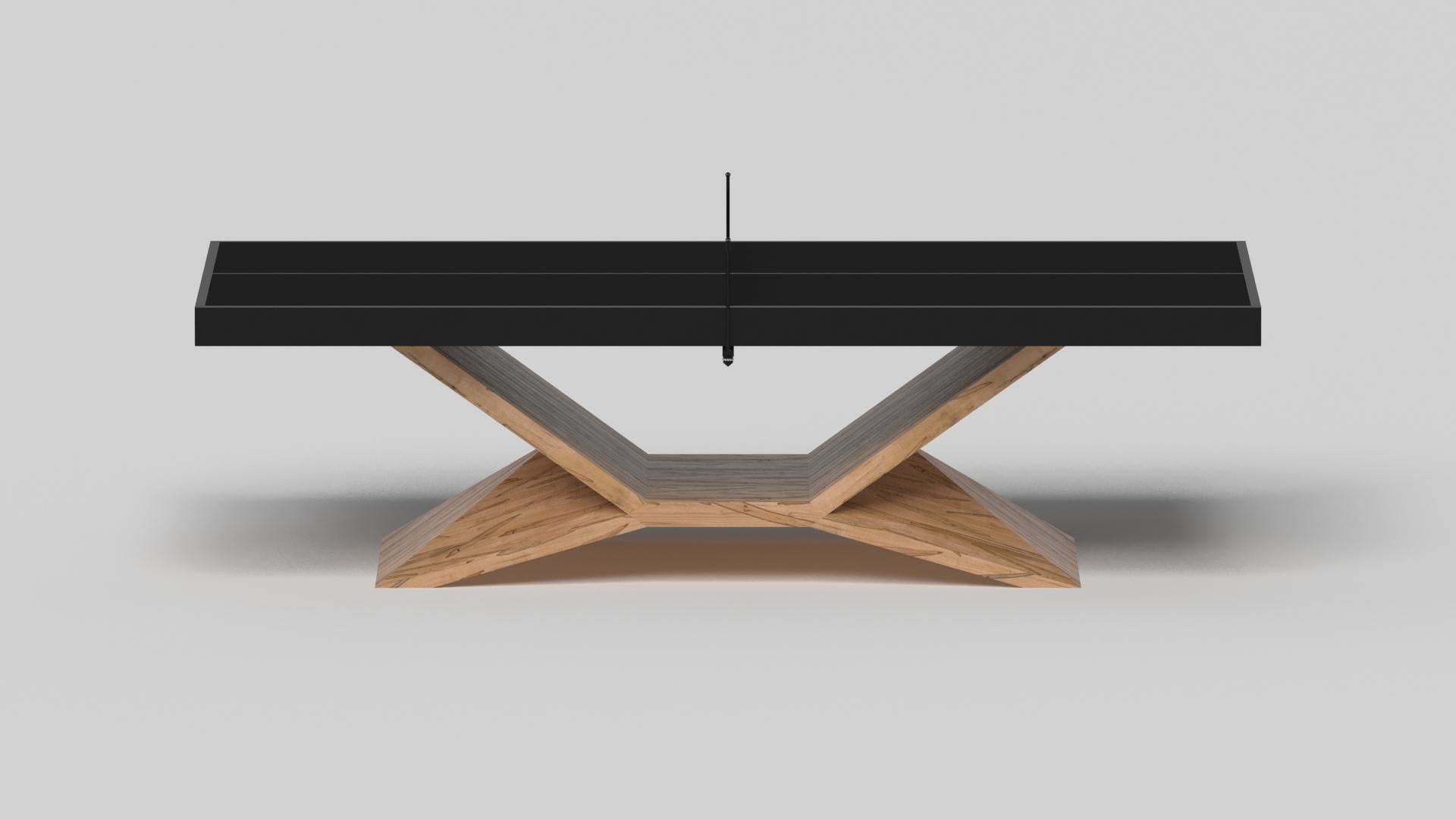 American Elevate Customs Kors Tennis Table / Solid Curly Maple Wood in 9' - Made in USA For Sale
