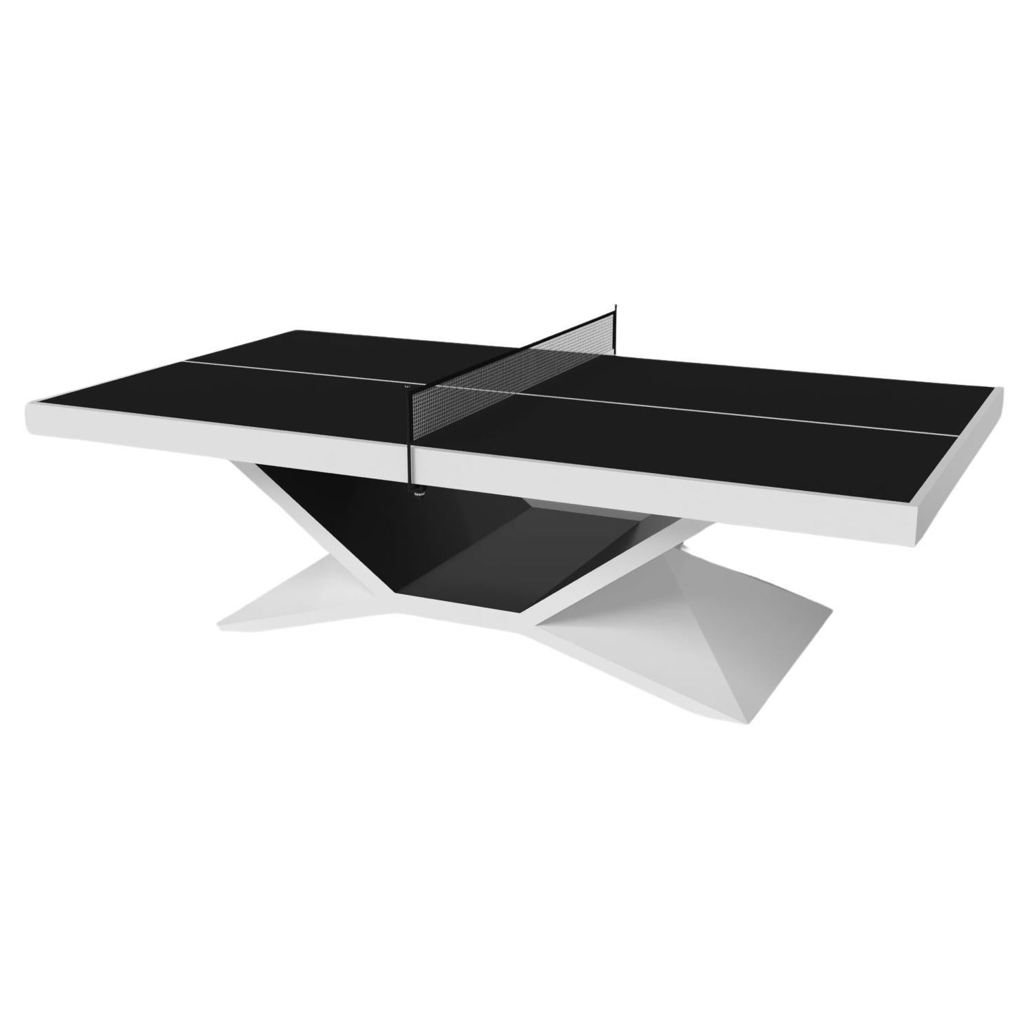 Elevate Customs Kors Tennis Table / Solid Pantone White Color in 9' -Made in USA For Sale