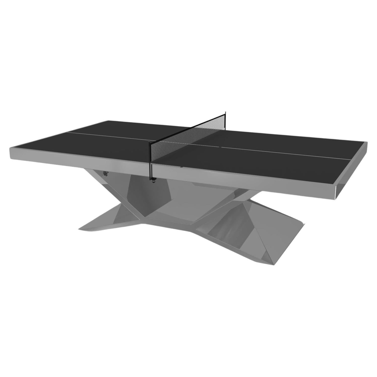 Elevate Customs Kors Tennis Table/Stainless Steel Sheet Metal in 9' -Made in USA For Sale