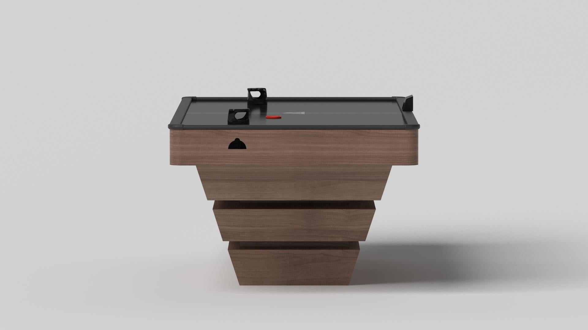 Modern Elevate Customs Louve  Air Hockey Tables / Solid Walnut Wood in 7' - Made in USA For Sale